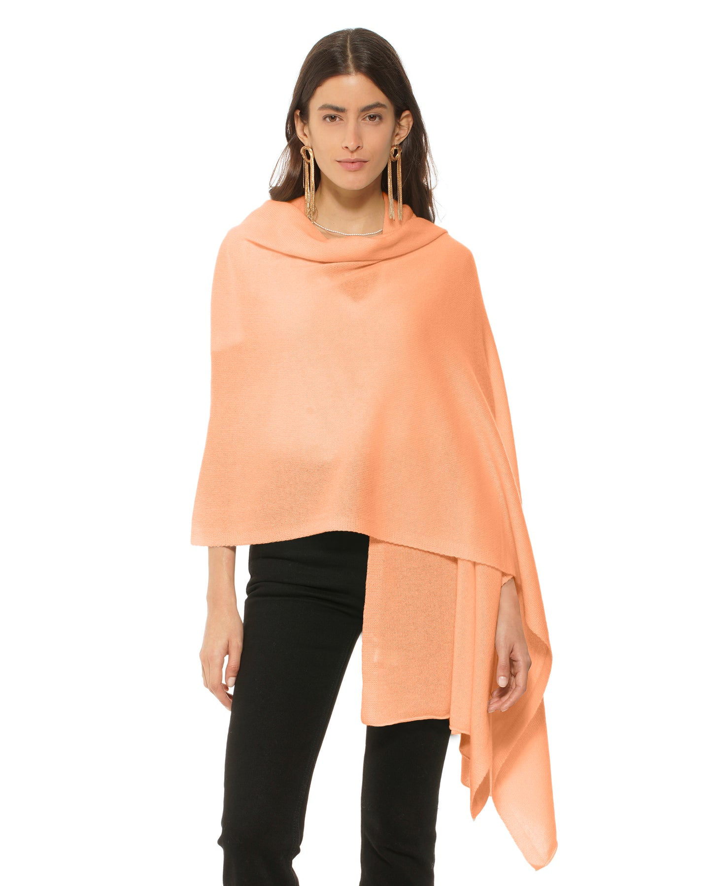 Monticelli Pure Cashmere Wrap Made In Italy Orange 1