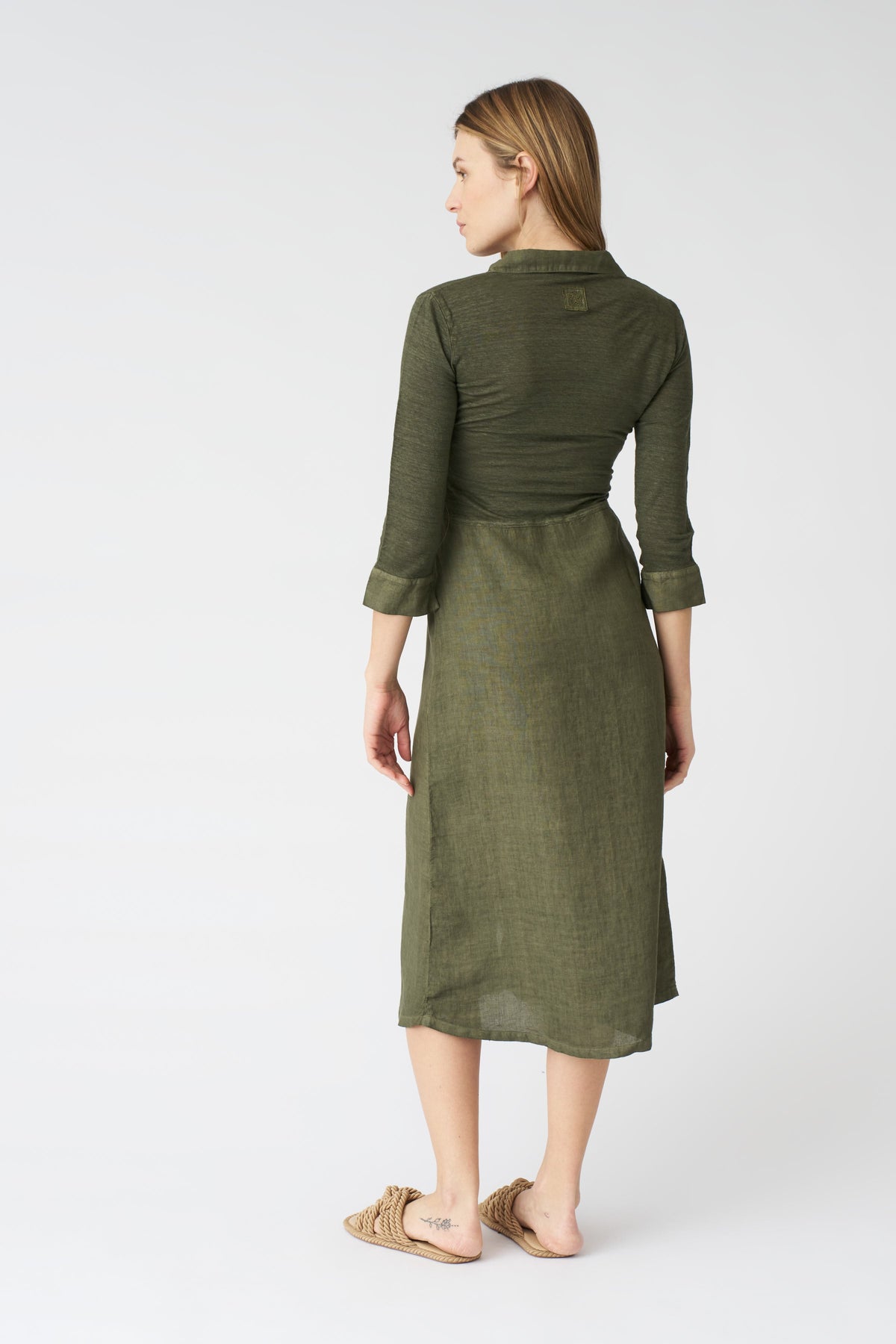 Women's 'Kat' Linen Shirt Dress – Caffe Soft Fade, view 4