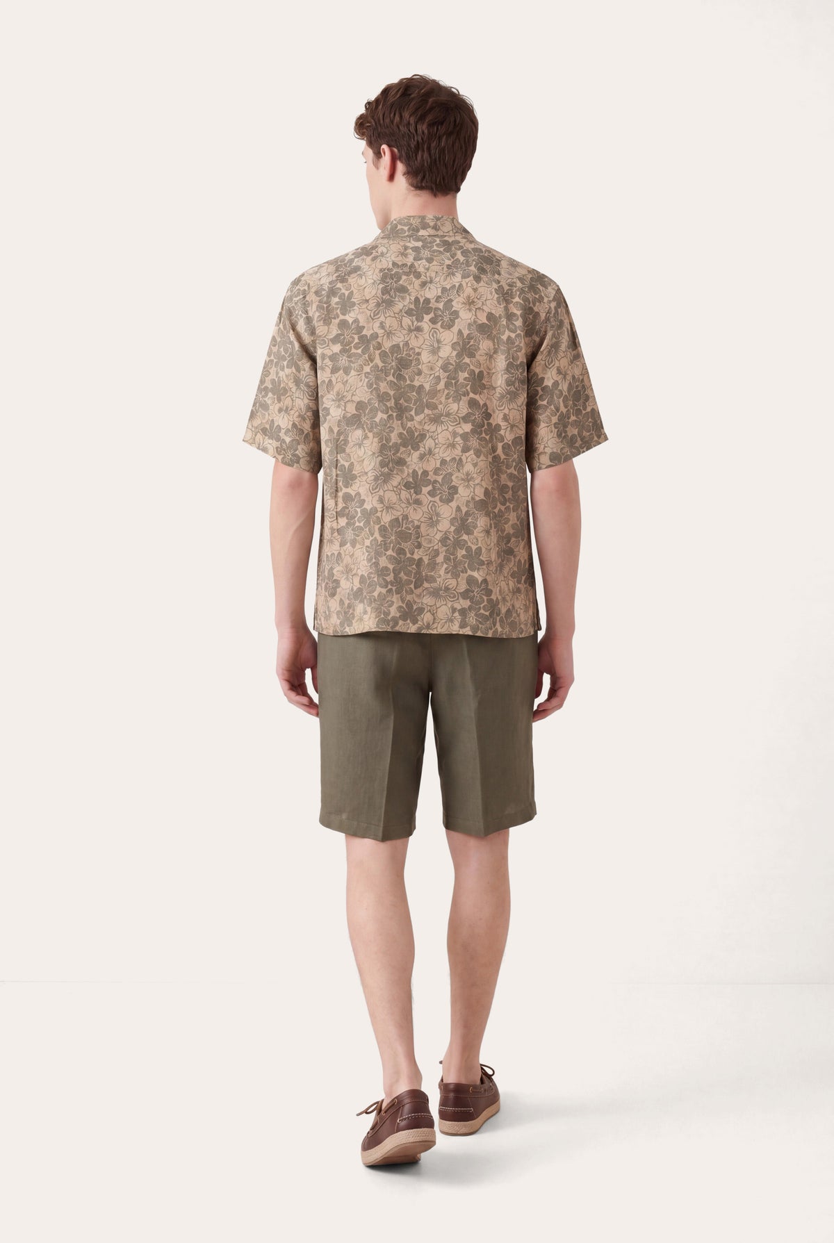 Men's Relaxed Fit Linen Shirt Botanical Shadow – Corda, view 4