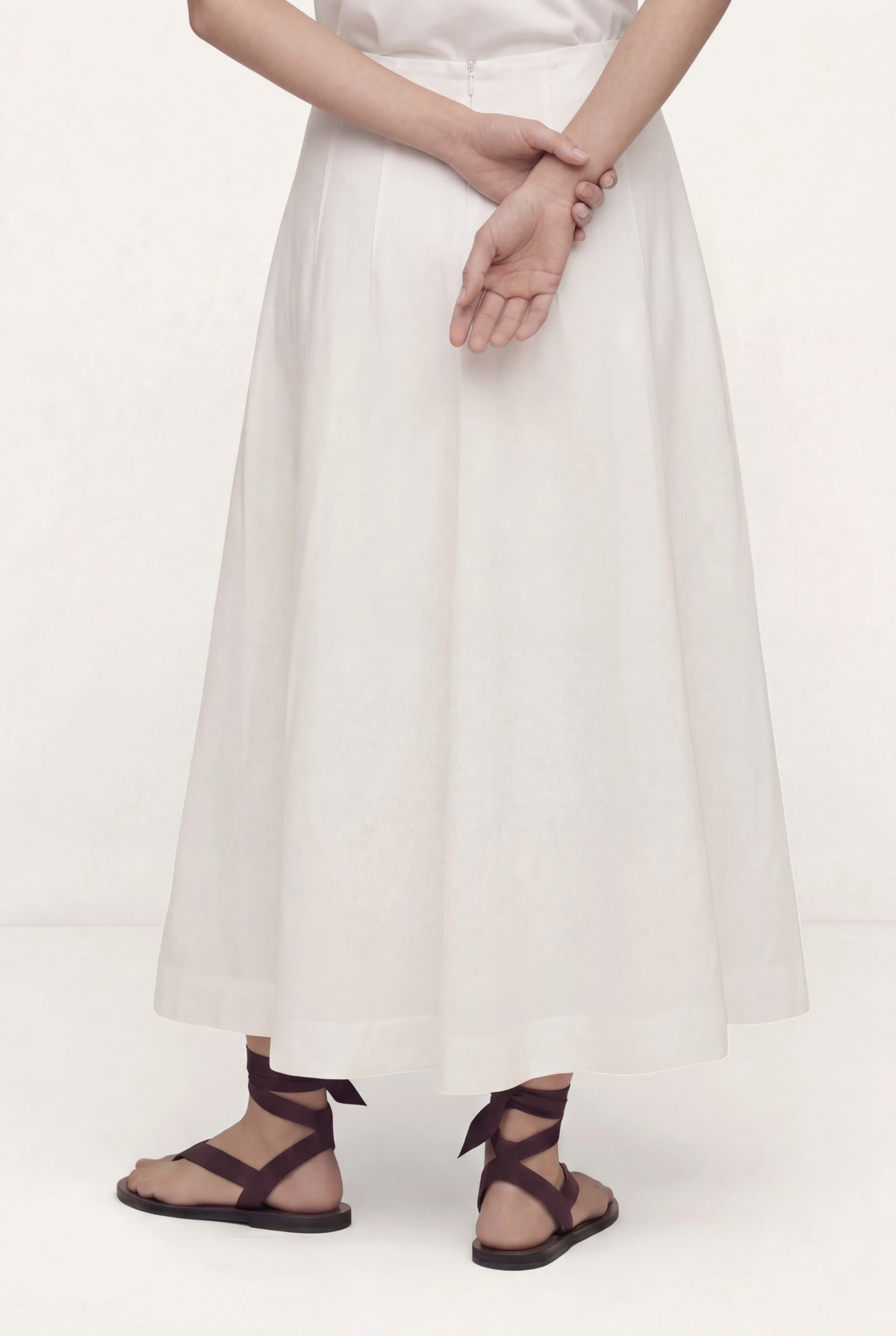 Women's A-line Regular-Fit Maxi Skirt – White, view 5