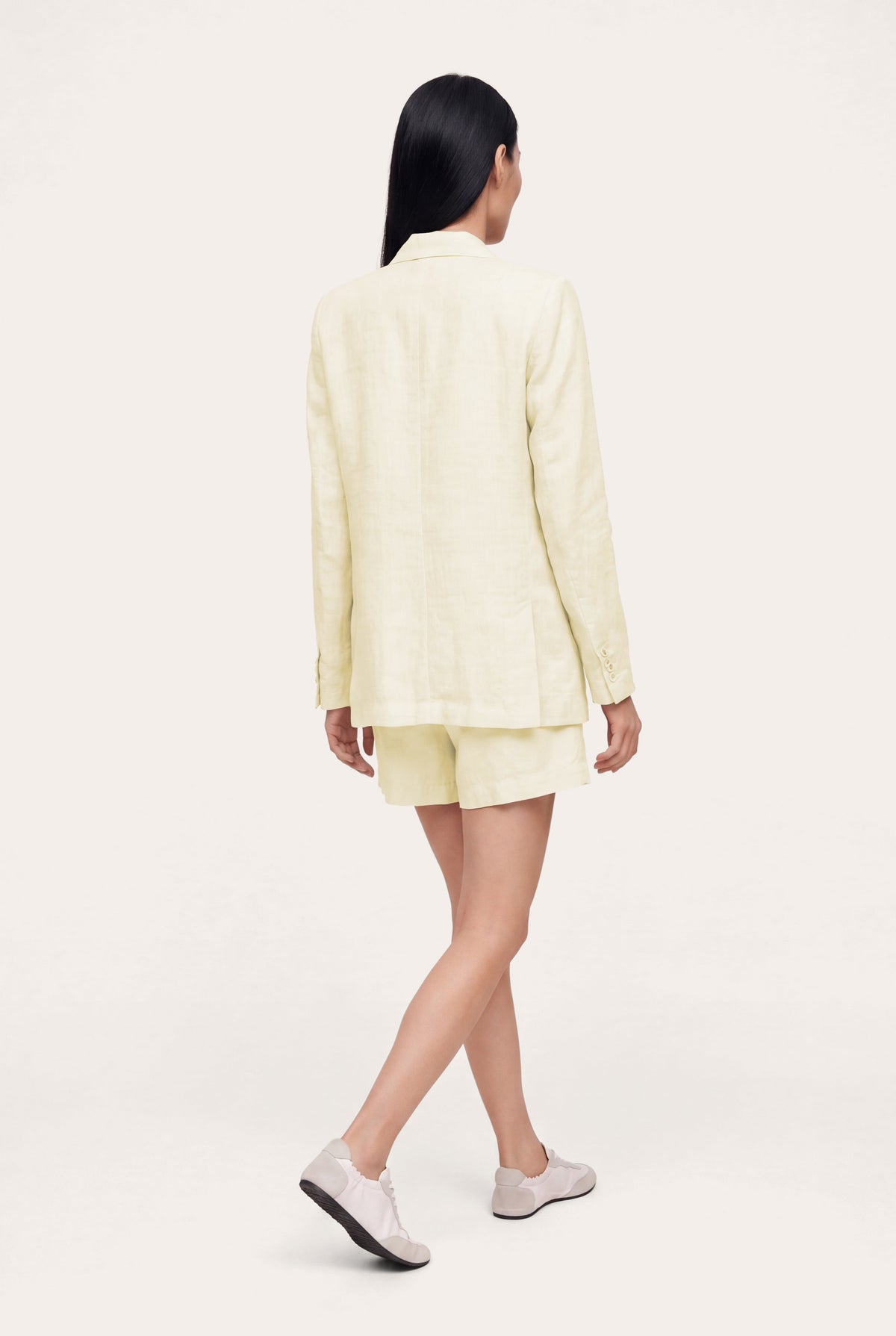 Women's Linen Tailored Blazer – Butter, view 2