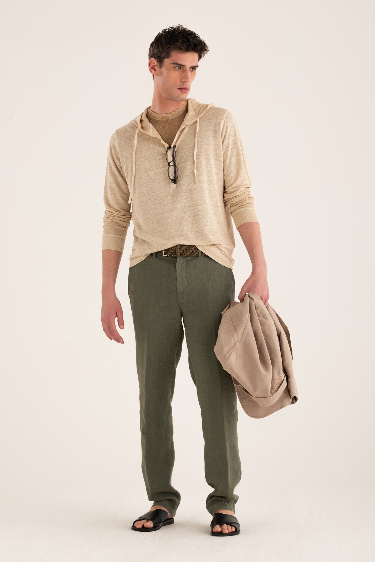 Men's Linen Hooded T-Shirt – Safari Soft Fade, view 5