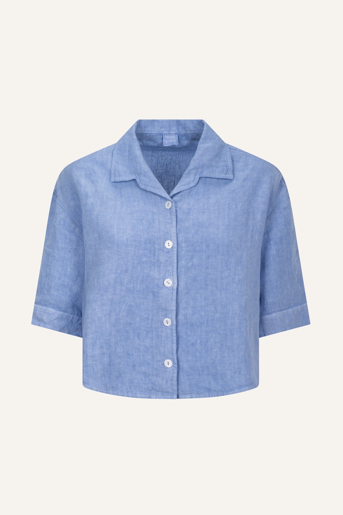 Women's Linen Cropped Shirt with Wide Sleeves – Pacific Soft, view 7