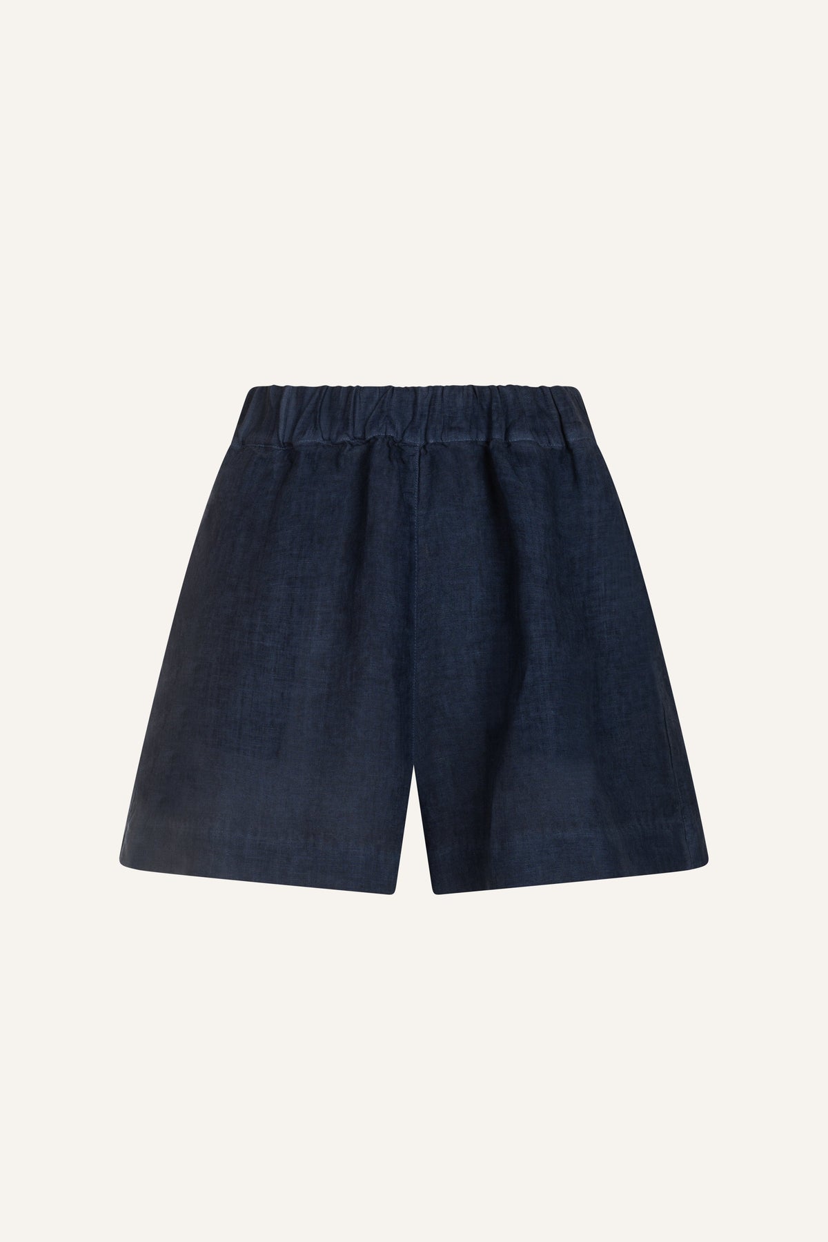 Women's Linen Relaxed Tailored Shorts – Navy Fade, view 4