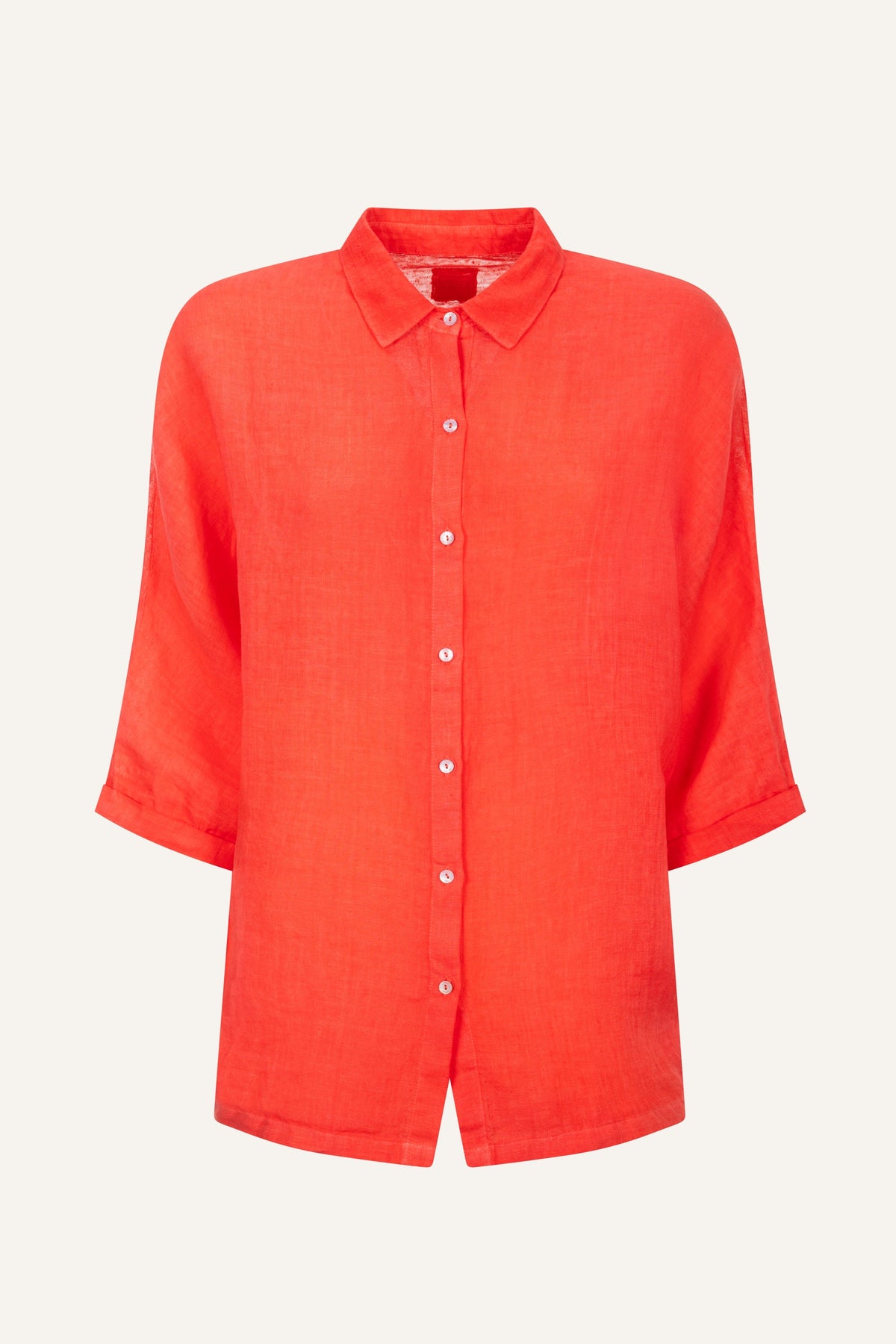 Women's Linen Oversized Shirt with Wide Sleeves – Anemone Soft Fade, view 5
