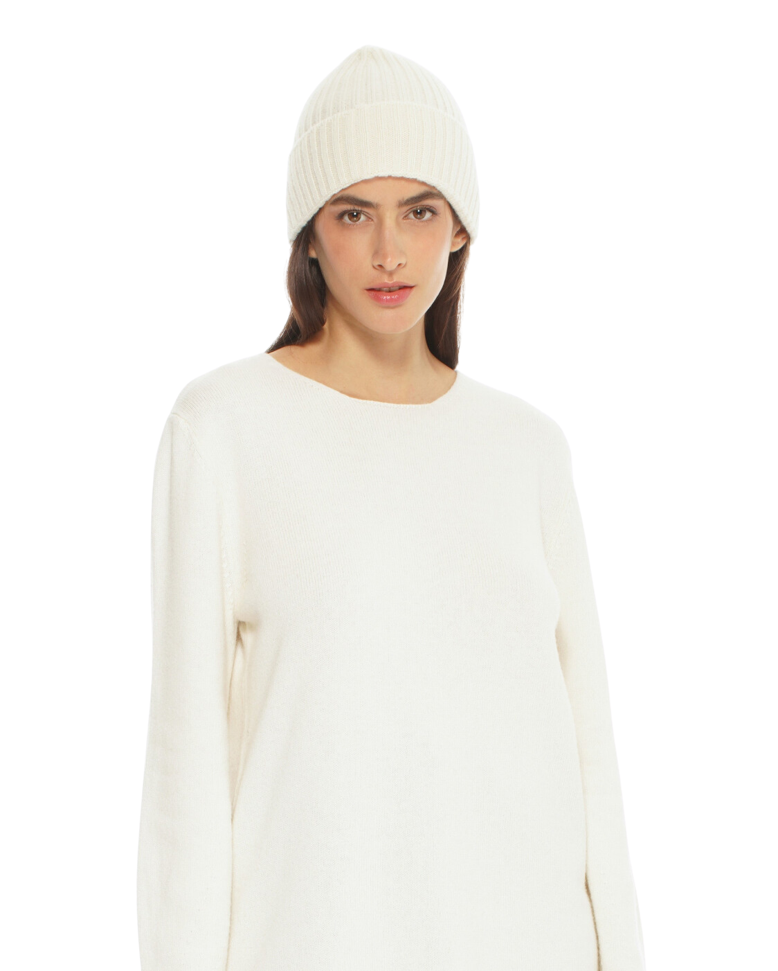 Women's Pure Cashmere Ribbed Hat