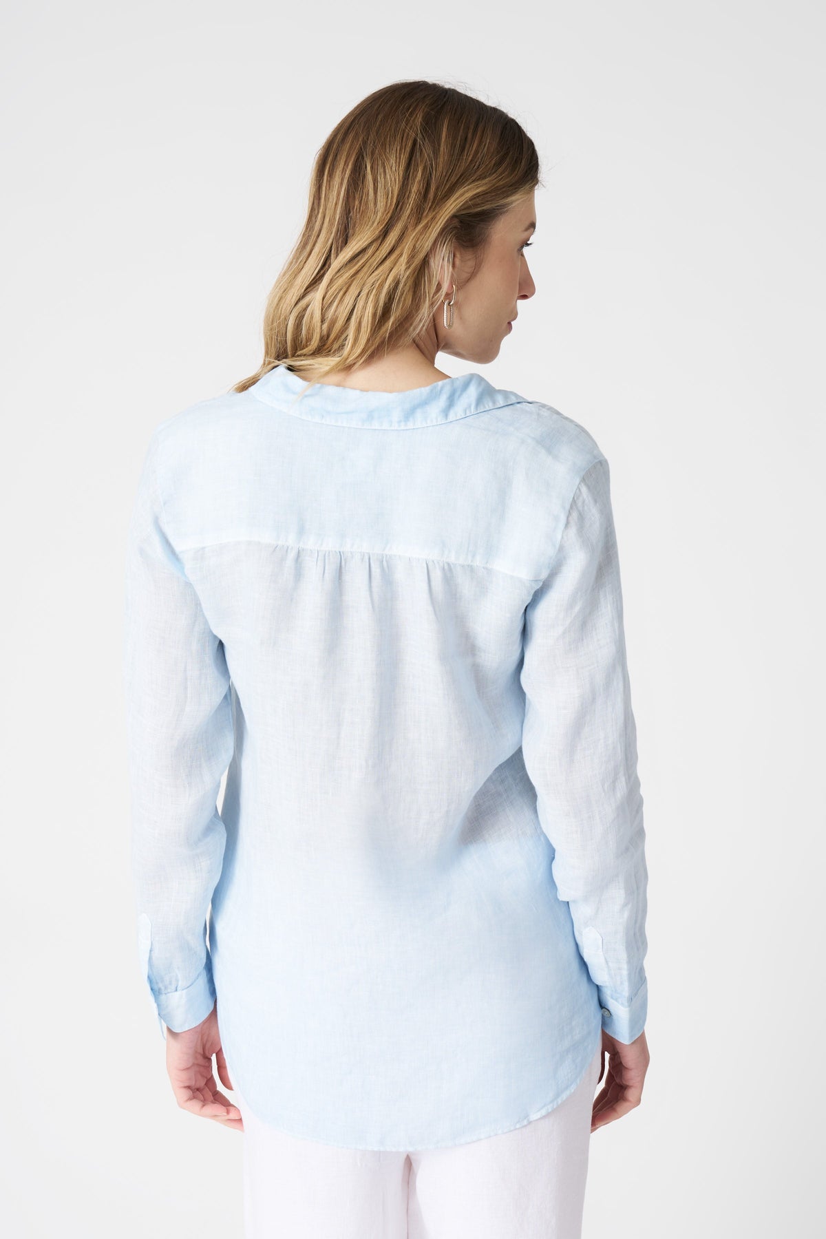 Women's Lily Linen Shirt – Sea Soft Fade, view 4
