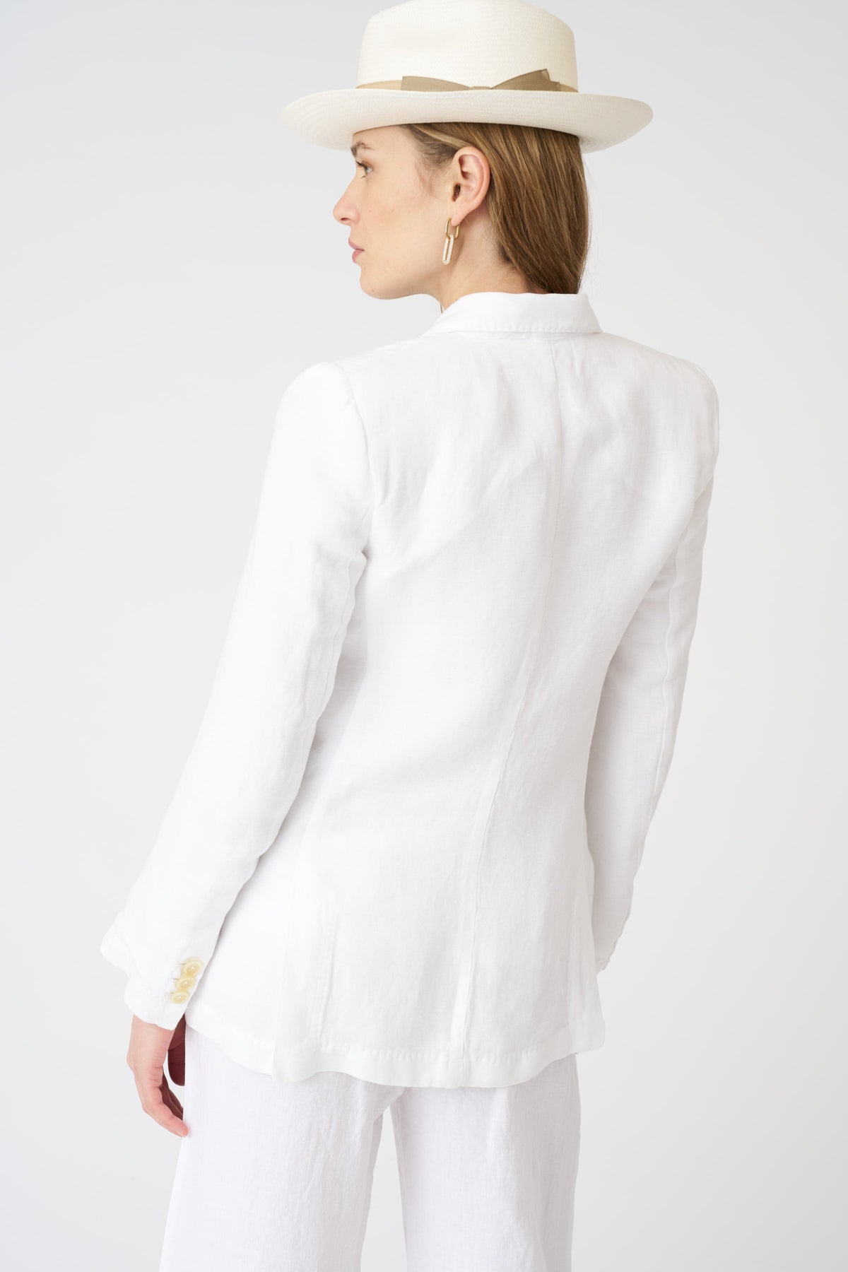 Women's Valentina Linen Jacket – White, view 4