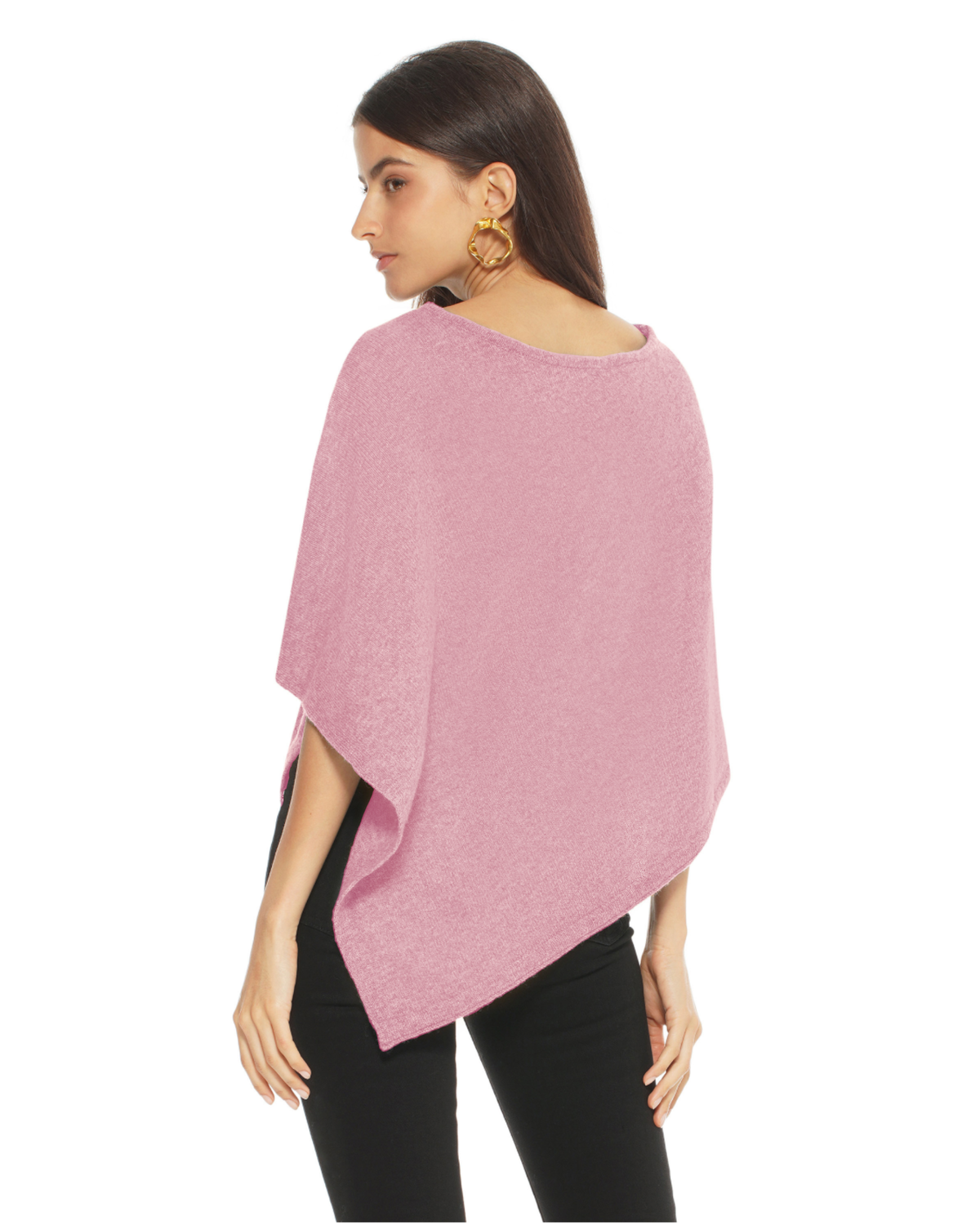 Women's Pure Cashmere Capelet Poncho Baby Pink
