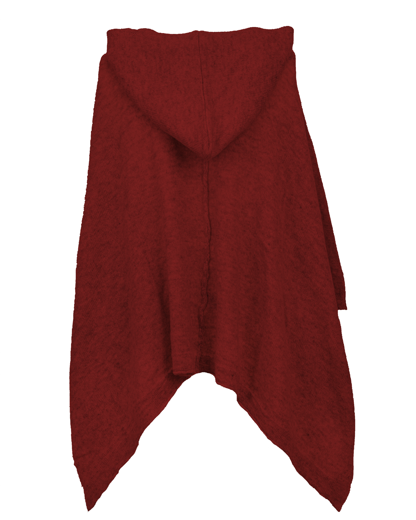 Women's Cashmere Button Hoodie Poncho Chianti