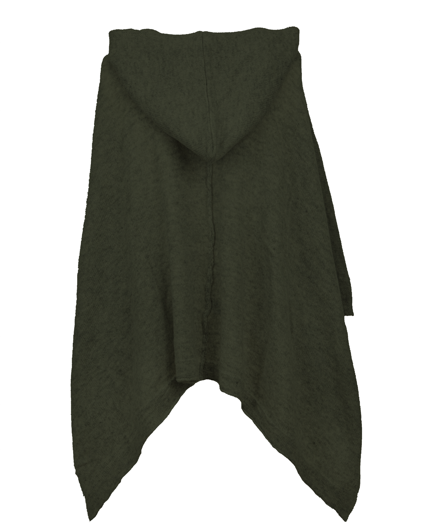 Women's Cashmere Button Hoodie Poncho Olive Green