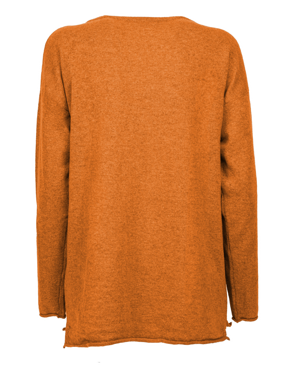 Women's Pure Cashmere Relaxed Maxi Boatneck Saffron — back product view