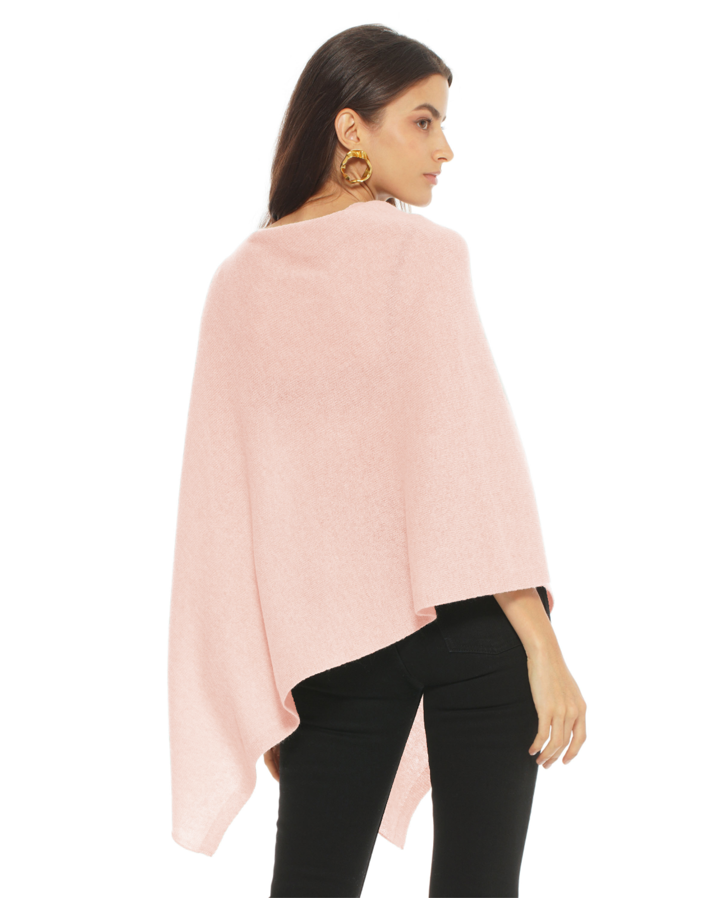Women's Essential Pure Cashmere Poncho Peach