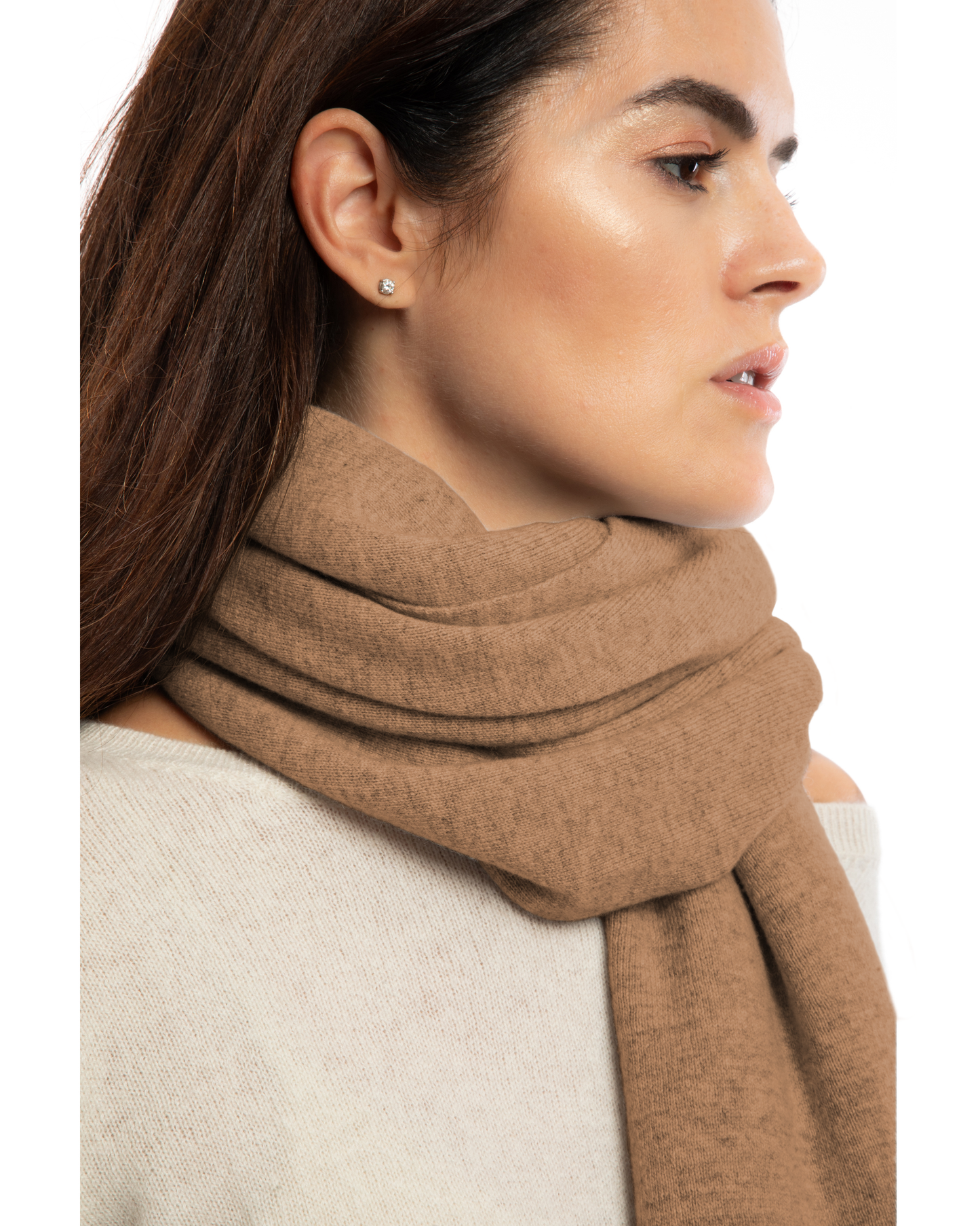 Women's Double Knit Pure Cashmere Cape Camel