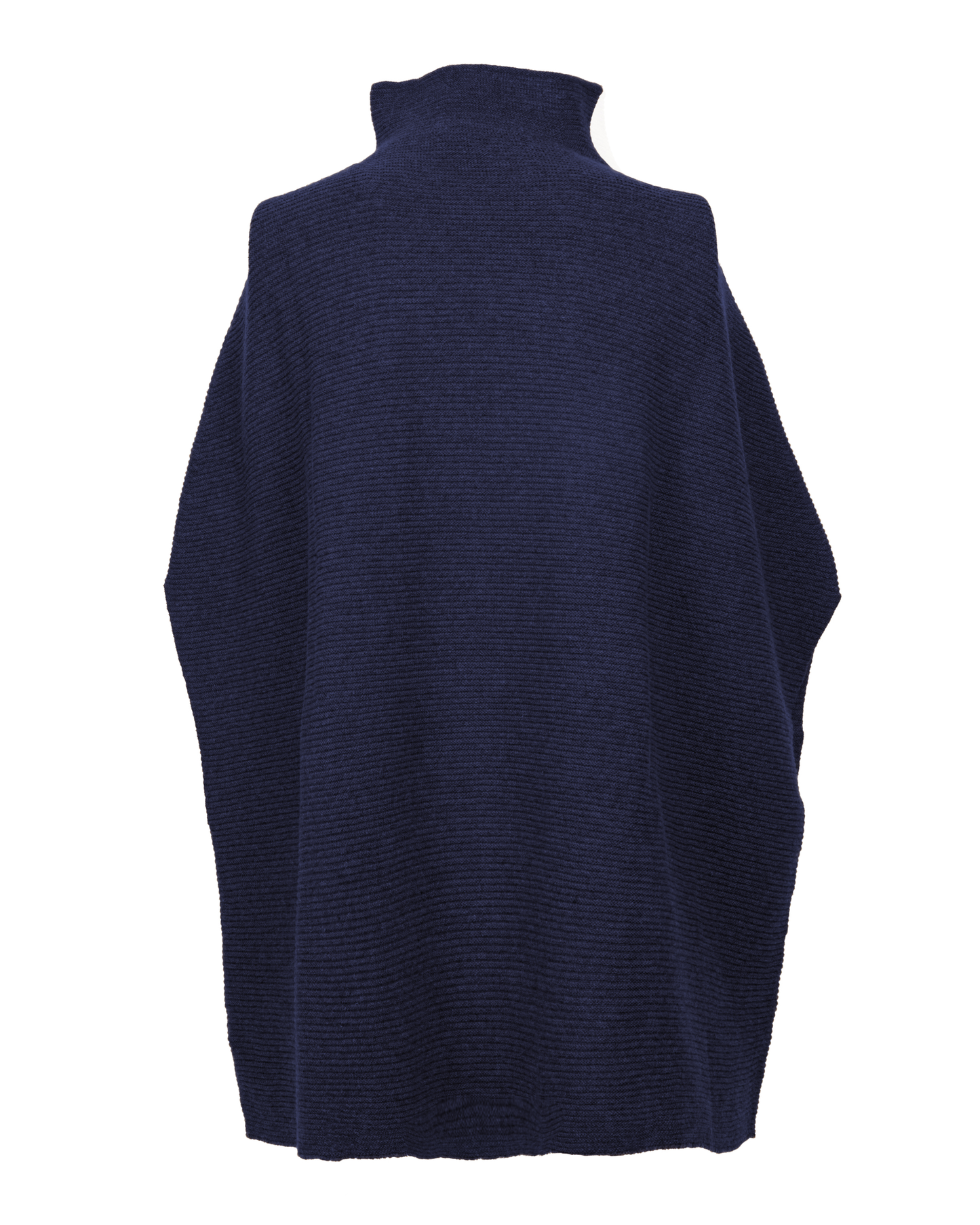 Women's Pure Cashmere Funnel Neck Poncho Blue