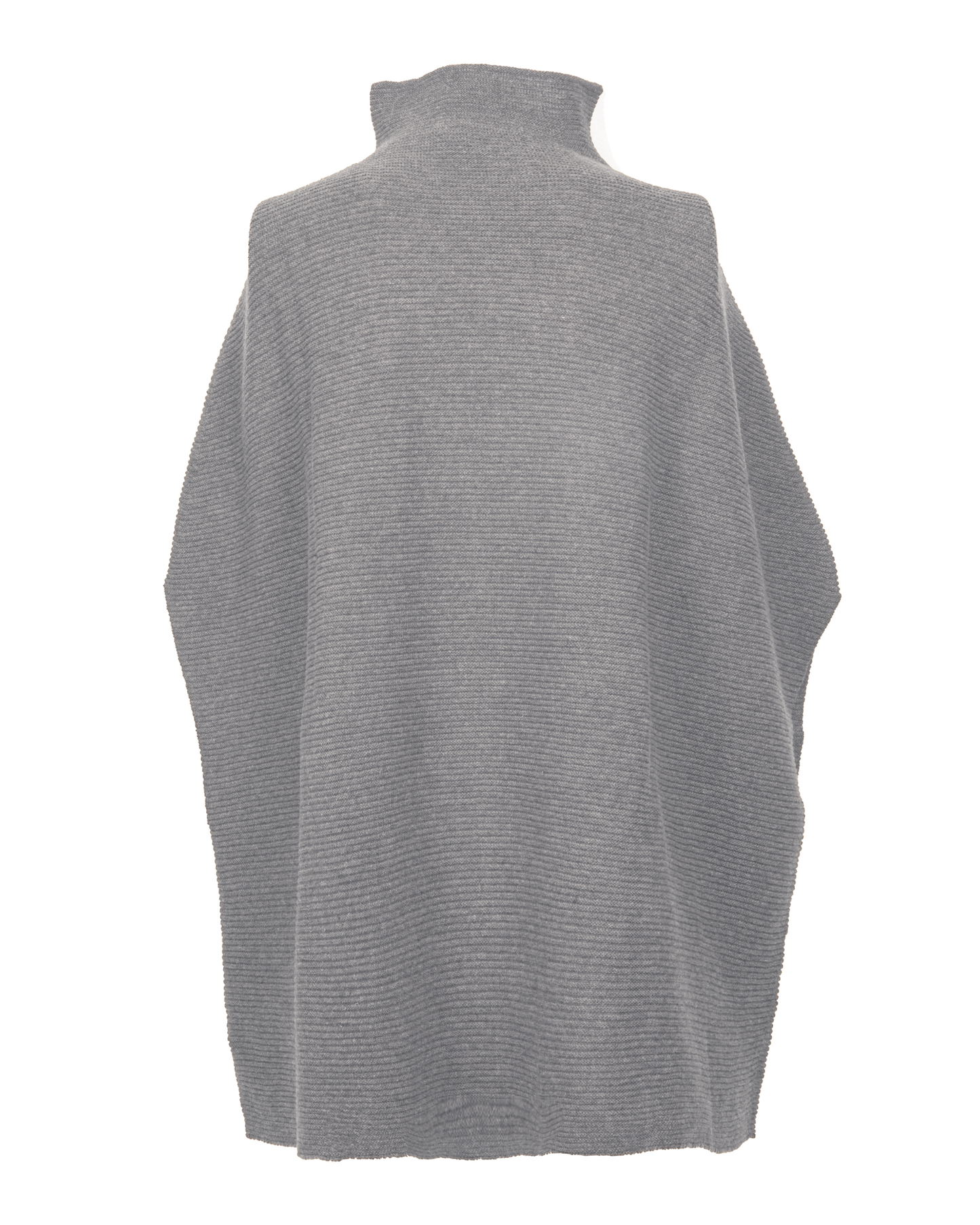Women's Pure Cashmere Funnel Neck Poncho Melange Gray
