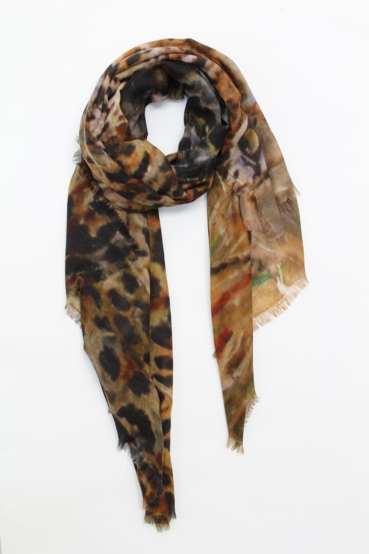 Oversized Ultrafine Pure Cashmere Leopard Scarf Wrap