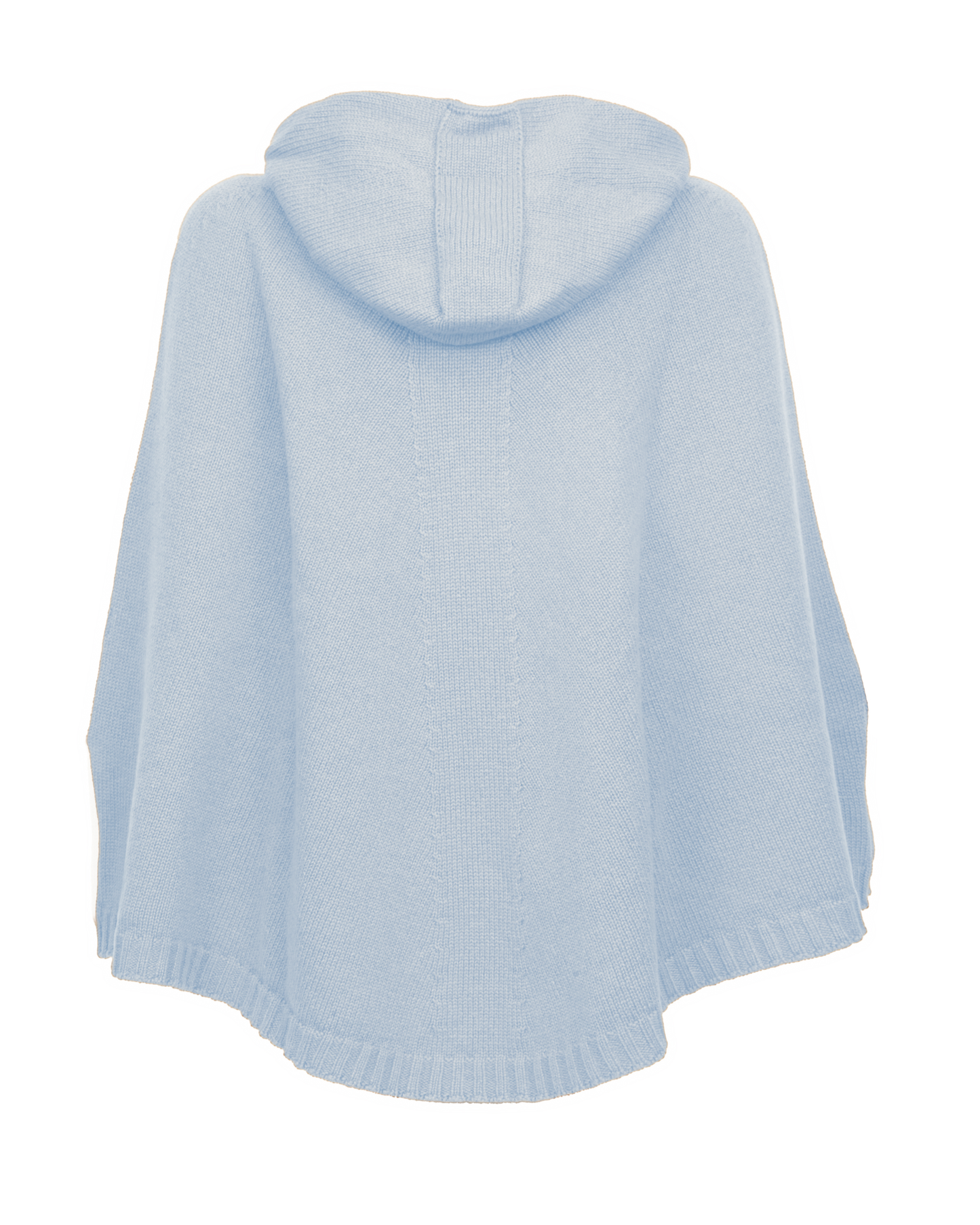 Women's Pure Cashmere Hooded Poncho Baby Blue