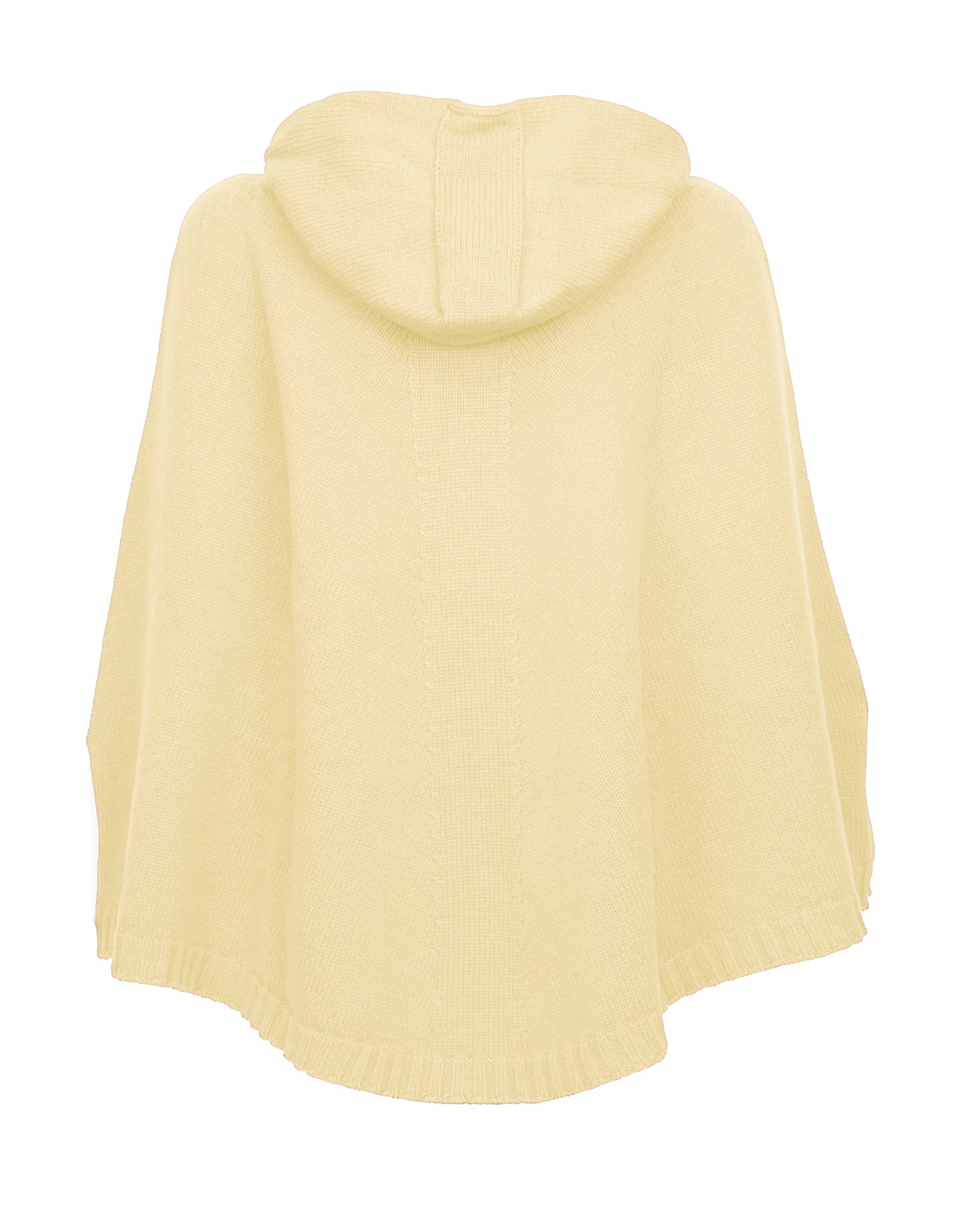 Women's Pure Cashmere Hooded Poncho Butter Yellow