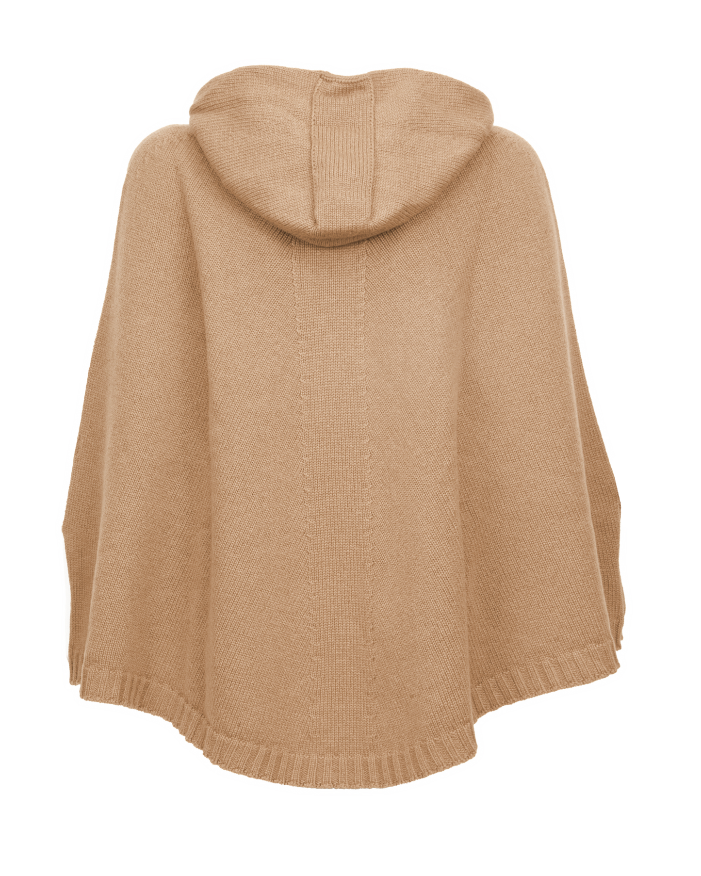 Women's Pure Cashmere Hooded Poncho Camel