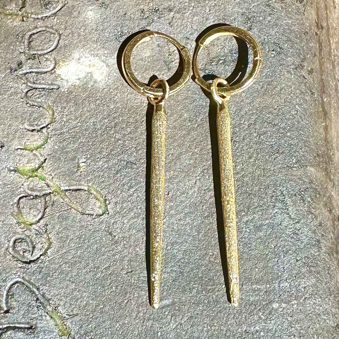 Tiny Sea Urchin Earrings With Diamond