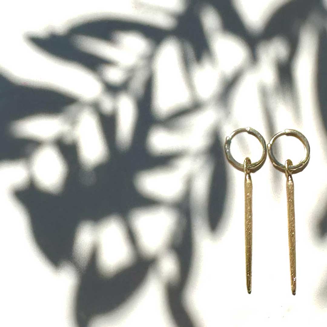 Tiny Sea Urchin Earrings With Diamond