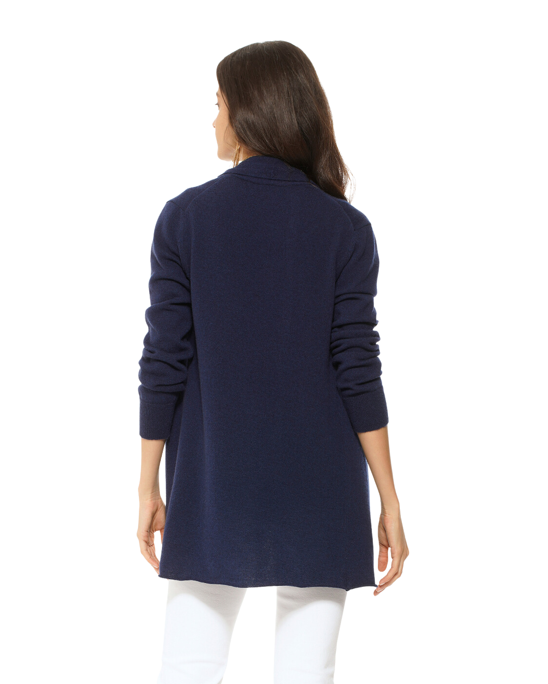 Monticelli Pure Cashmere Open Front Cardigan Blue 3 Made In Italy