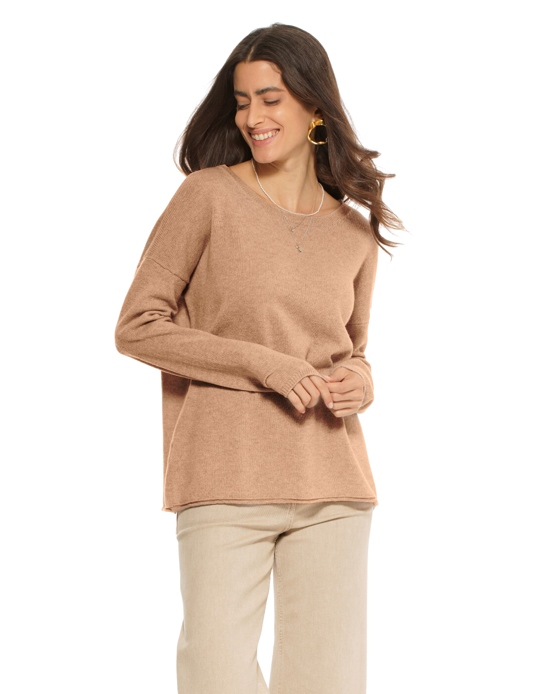 Women's Pure Cashmere Lounge Sweater Camel