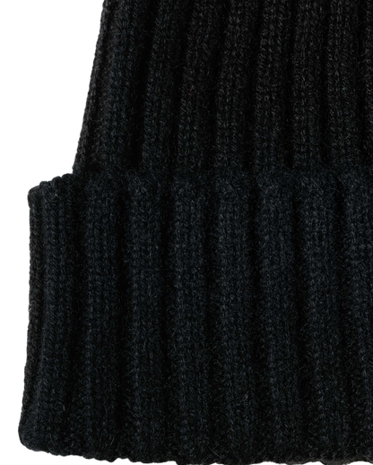 Monticelli Pure Cashmere Ribbed Hat Black 6