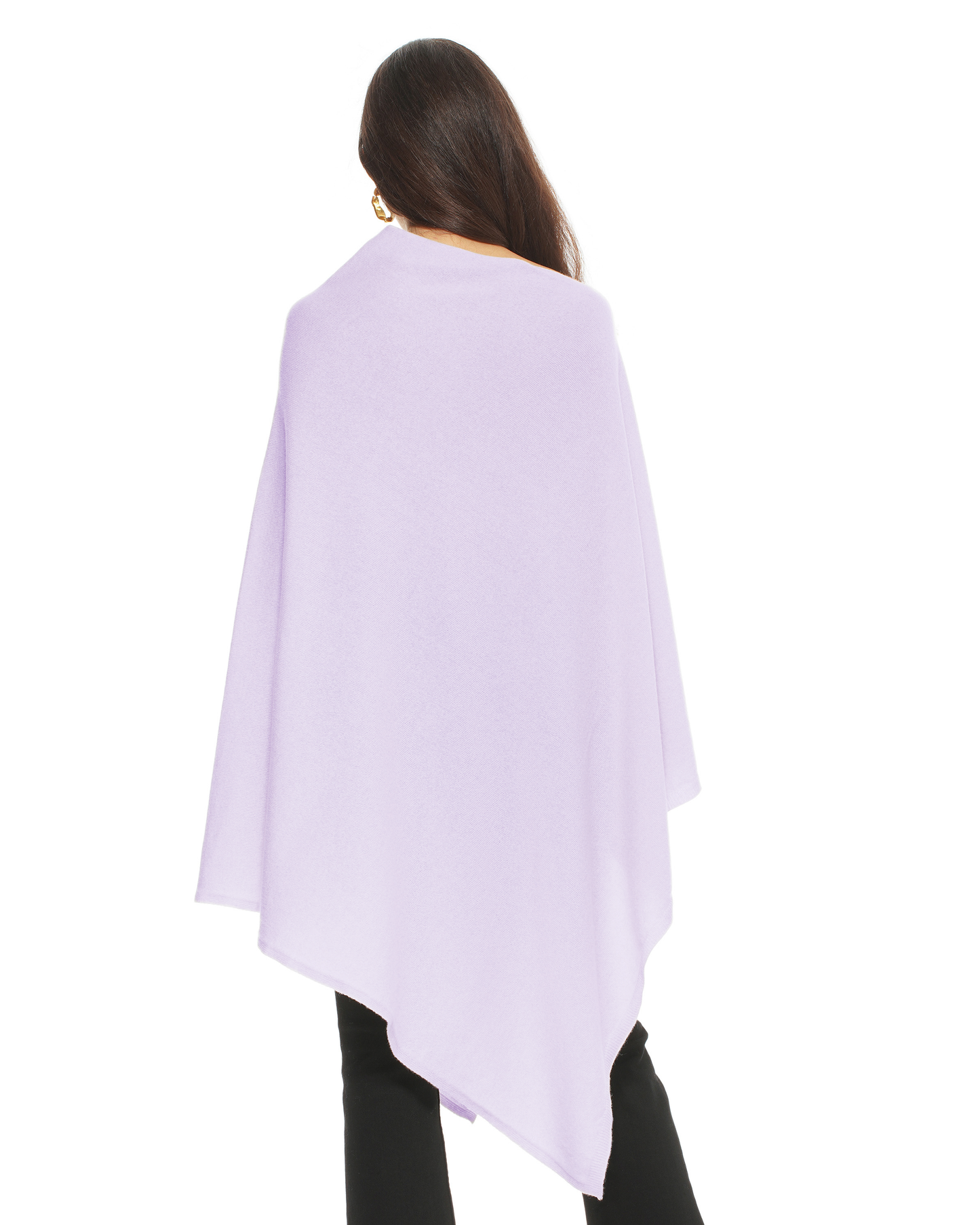Women's Pure Cashmere Long Poncho Lilac