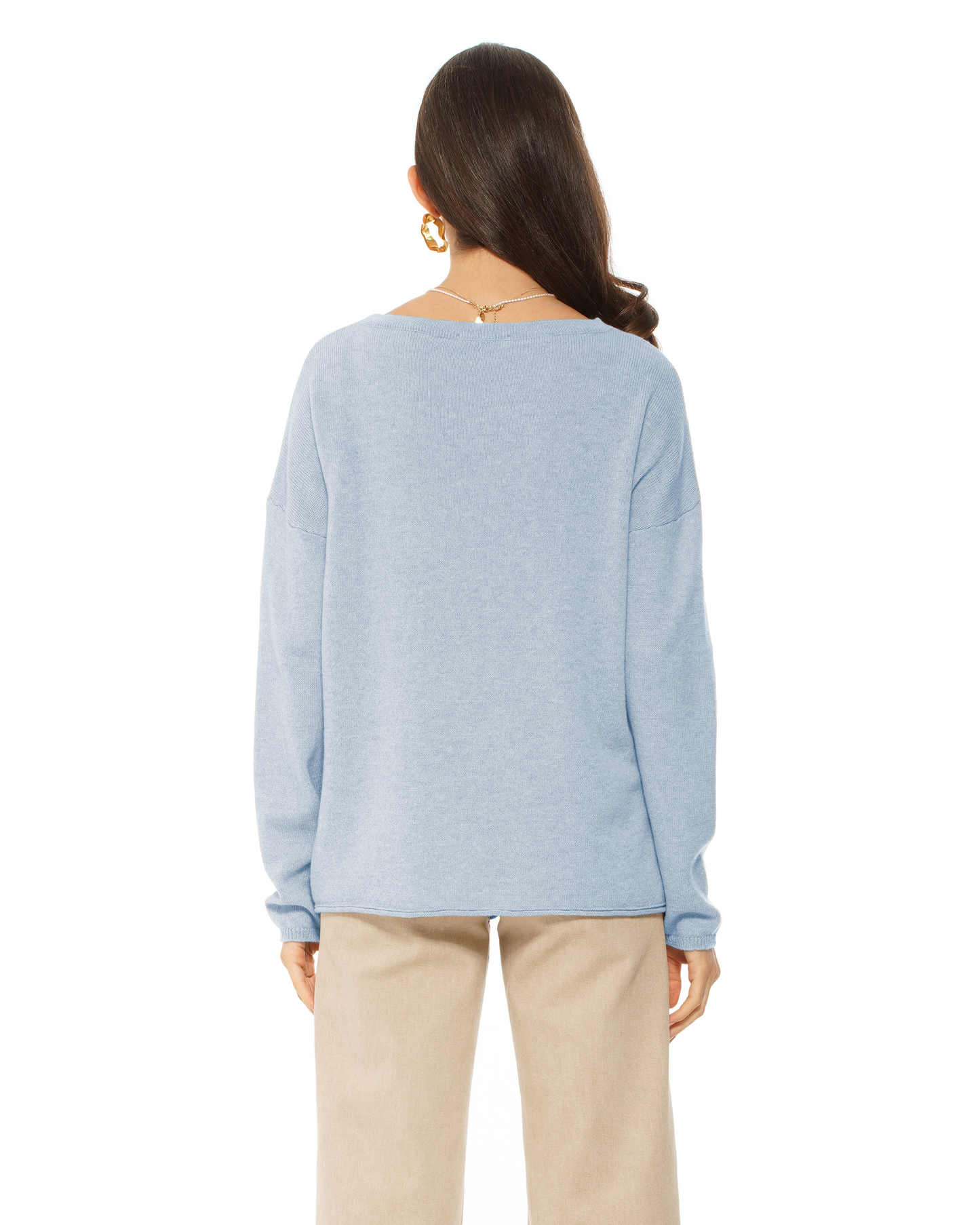 Women's Pure Cashmere Lounge Sweater Baby Blue