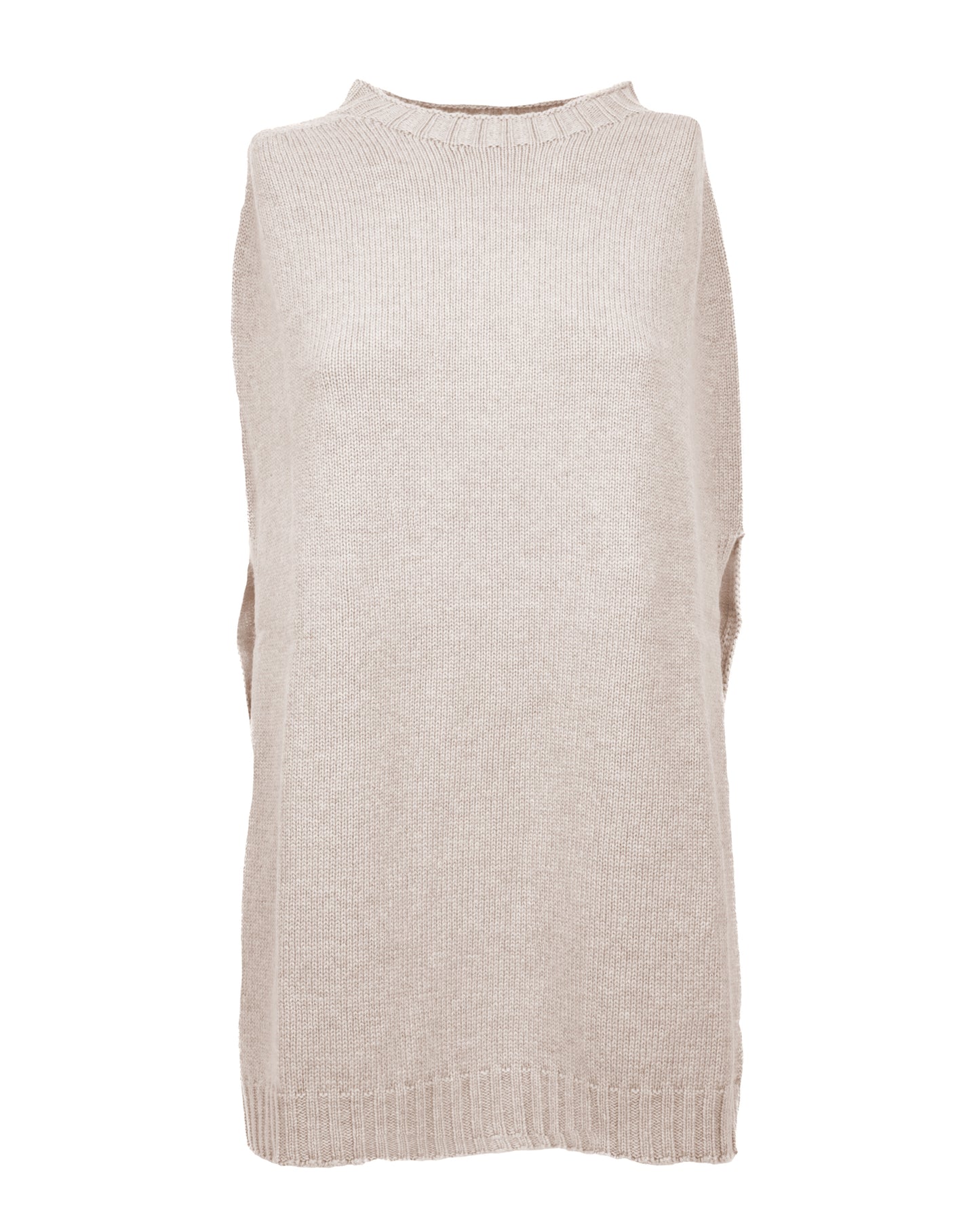 poncho side slits pure cashmere Beige Made In Italy 6