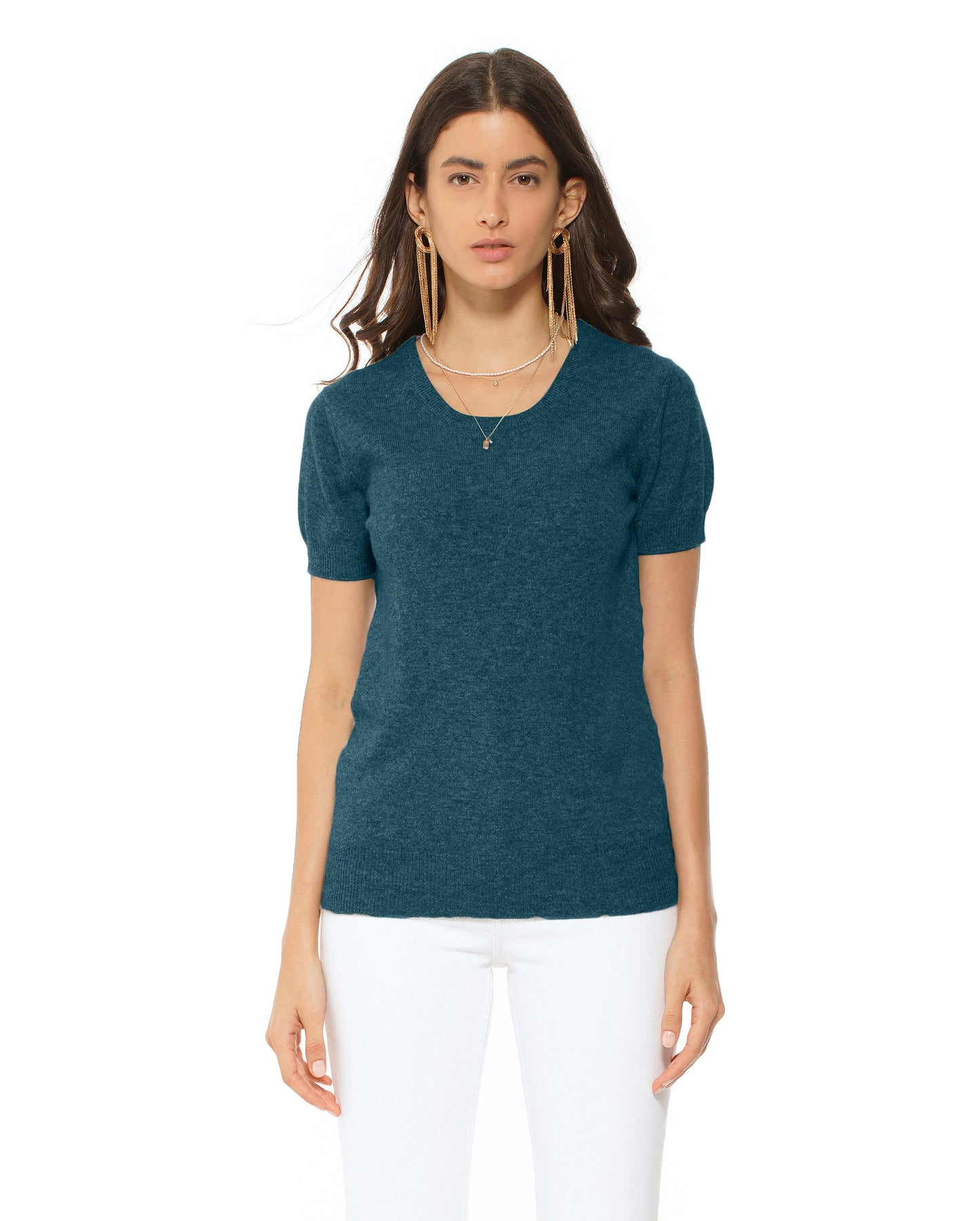 Women's Pure Cashmere T-Shirt Forest Green
