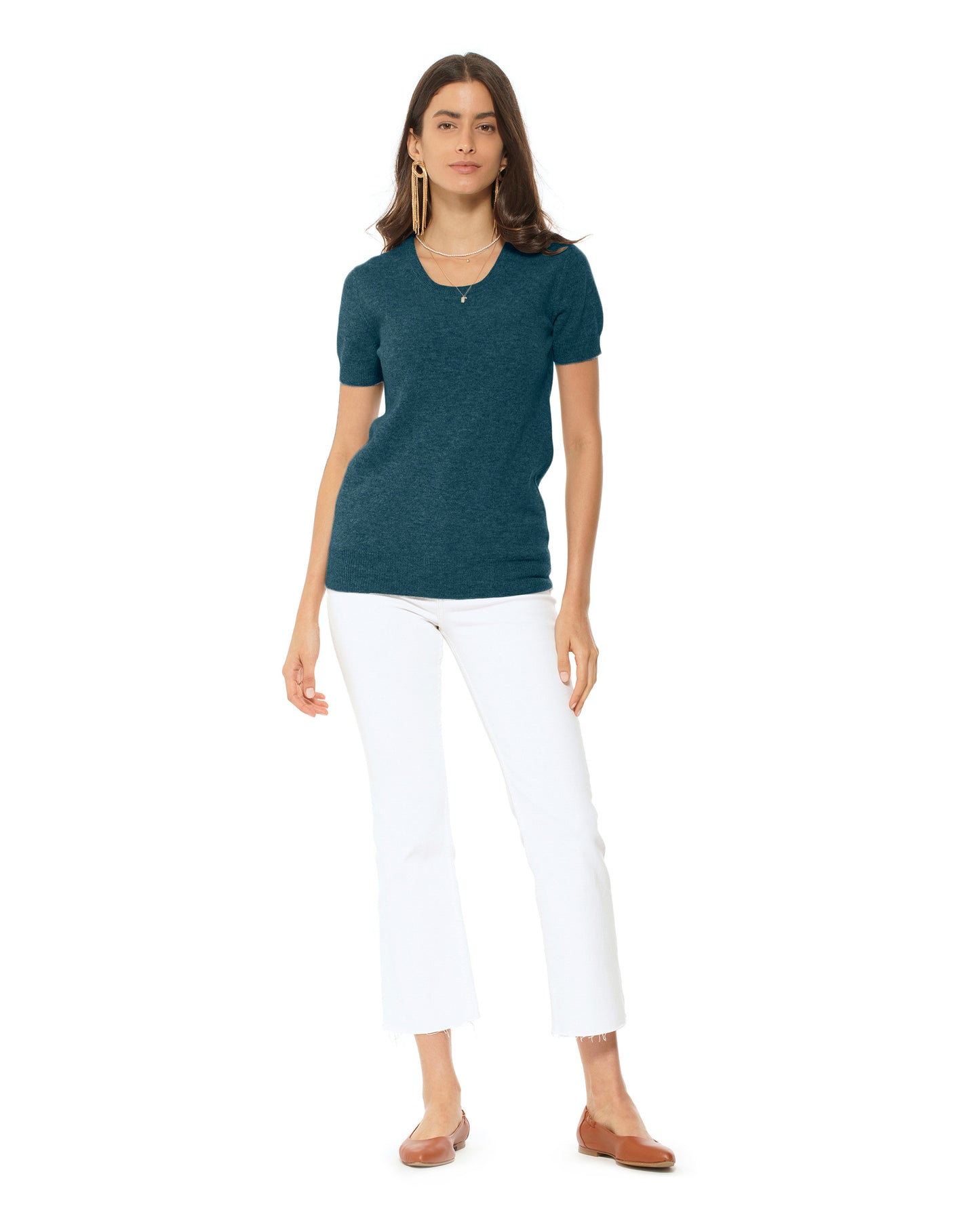 Women's Pure Cashmere T-Shirt Forest Green