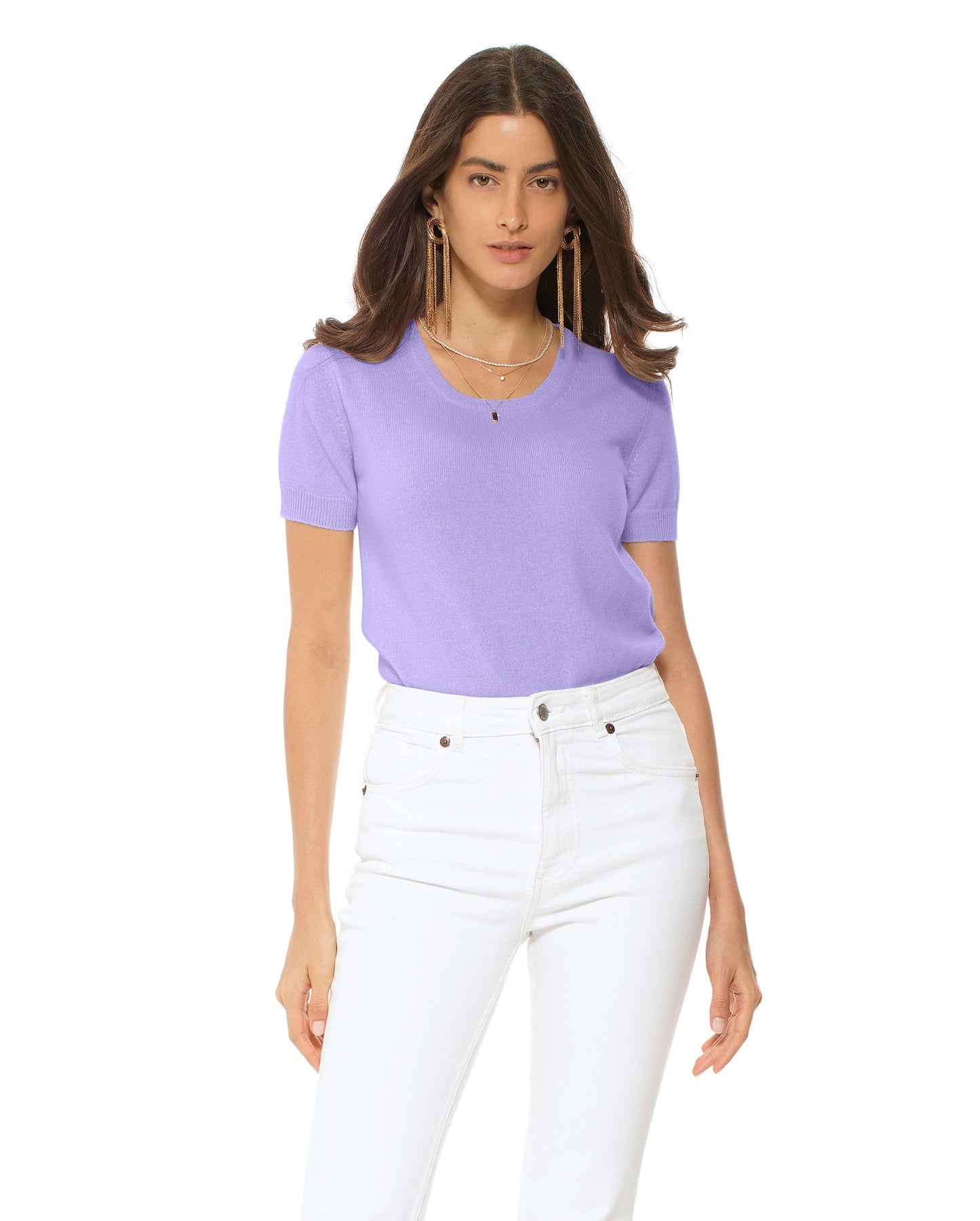 Women's Pure Cashmere T-Shirt Lavender
