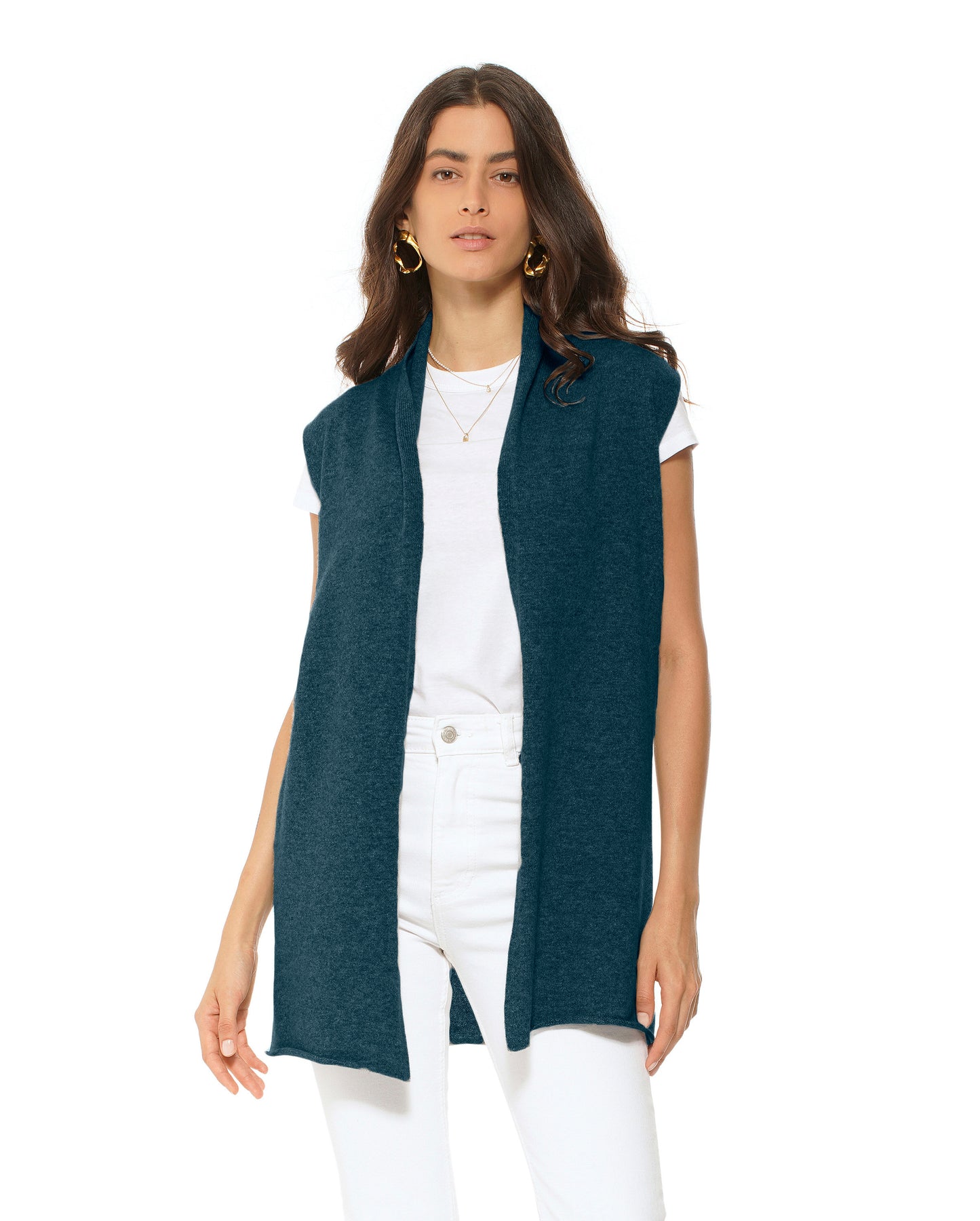 Women's Pure Cashmere Sleeveless Cardigan Forest Green