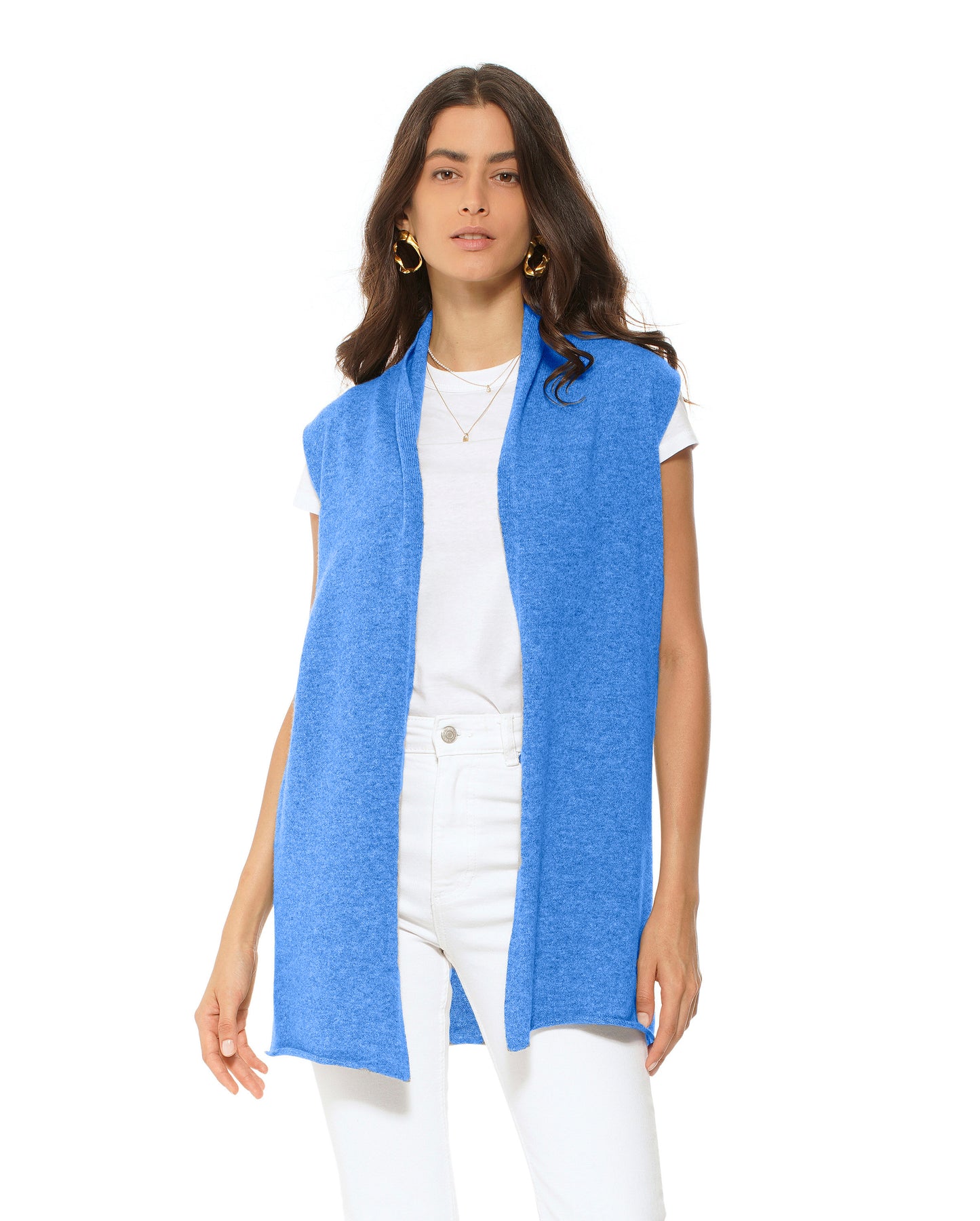 Women's Pure Cashmere Sleeveless Cardigan Jeans