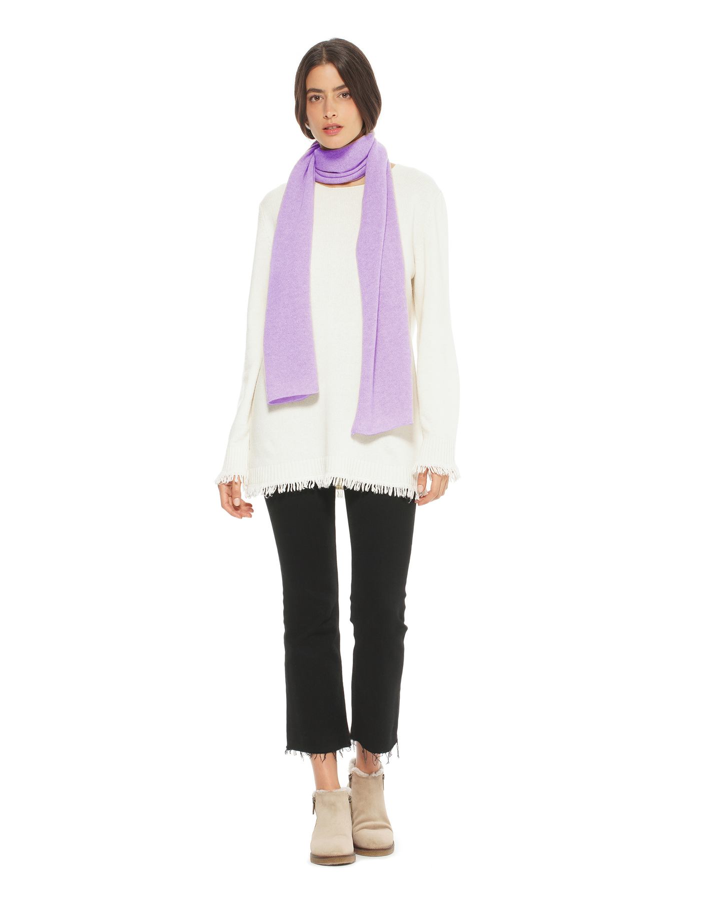 Women's Essential Pure Cashmere Maxi Wide Scarf Lilac