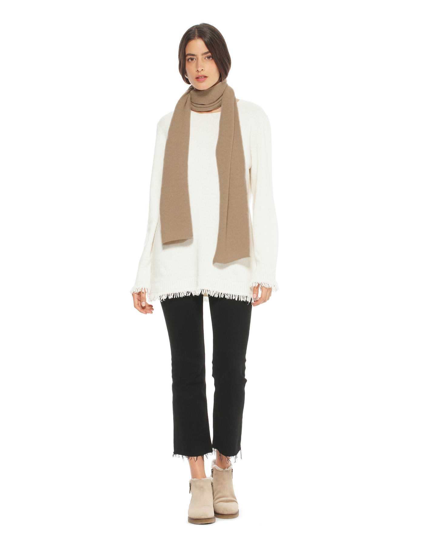 Women's Essential Pure Cashmere Maxi Wide Scarf Taupe