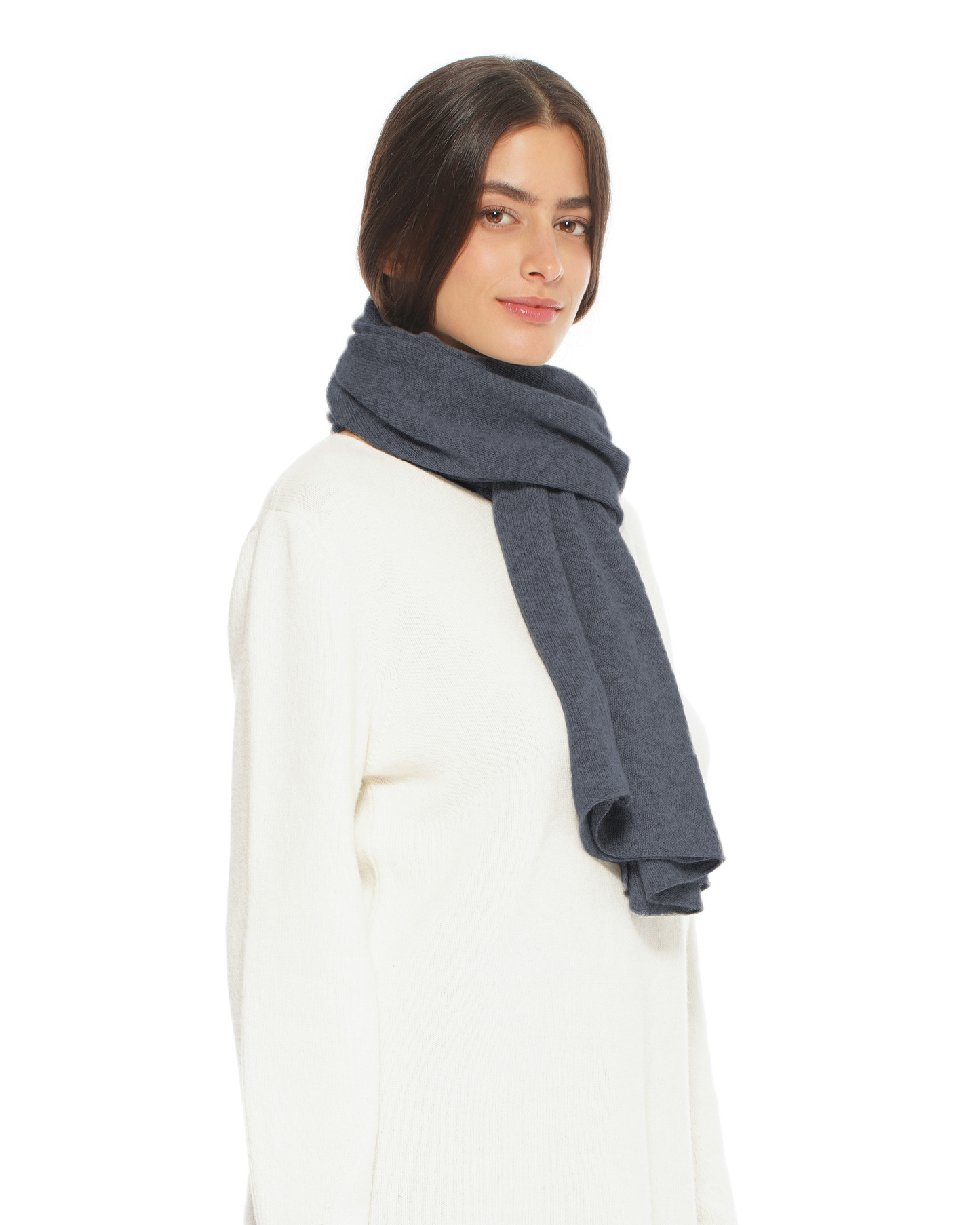 Pure Cashmere Cloud-Soft Scarf Charcoal