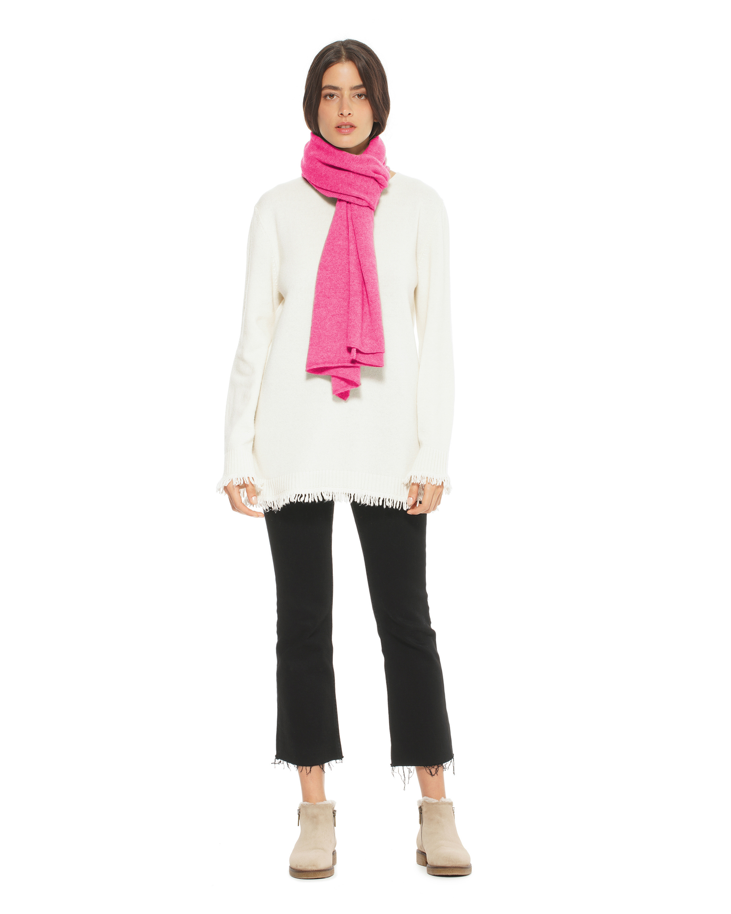 Pure Cashmere Cloud-Soft Scarf Fuchsia