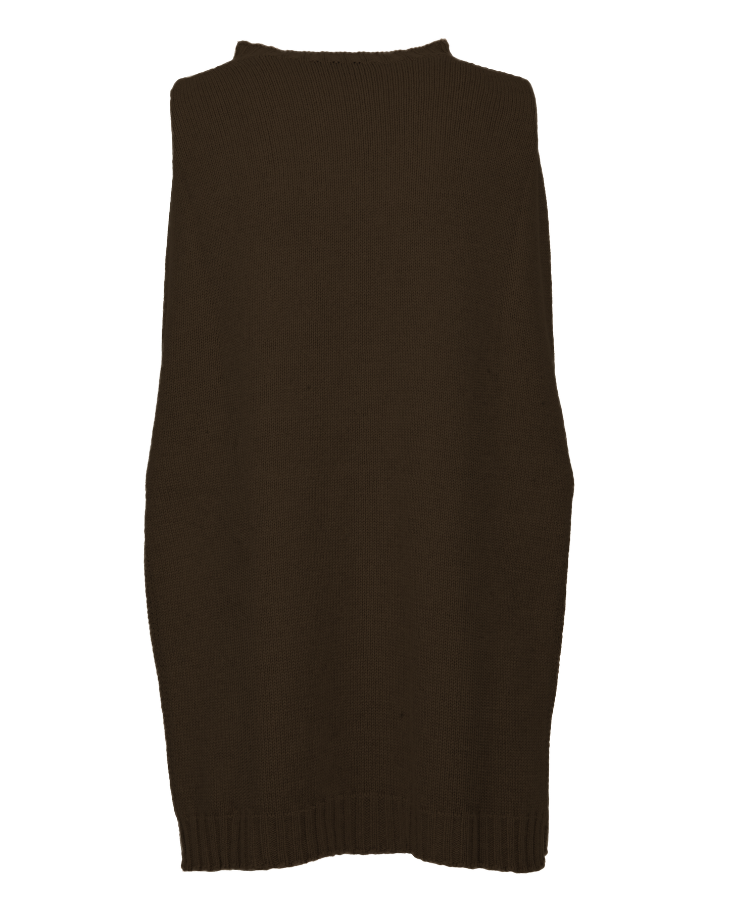 Women's Pure Cashmere Crew Neck Poncho Coffee
