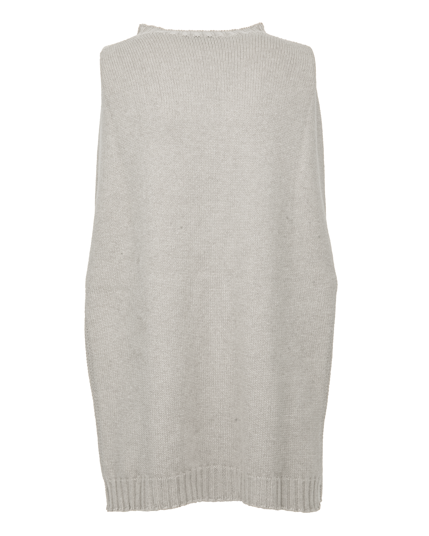 Women's Pure Cashmere Crew Neck Poncho Light Gray