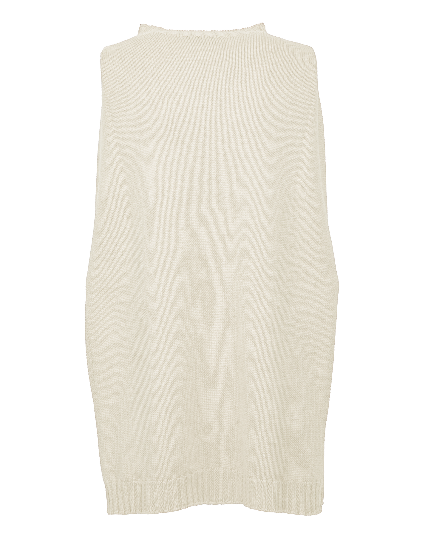 Women's Pure Cashmere Crew Neck Poncho Milk White