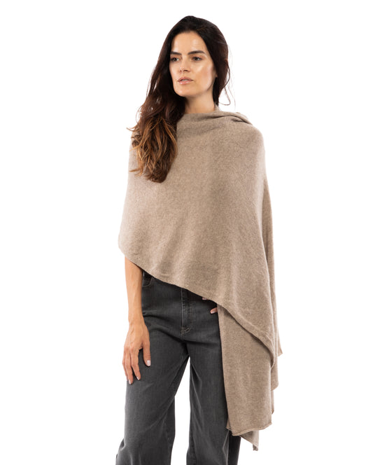 Monticelli Women's Pure Cashmere Wrap Taupe  Made In Italy 1
