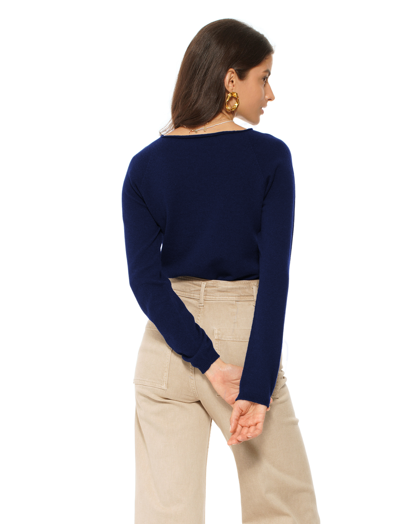 Women's Ultralight Cashmere Raglan Crew Neck Sweater Blue