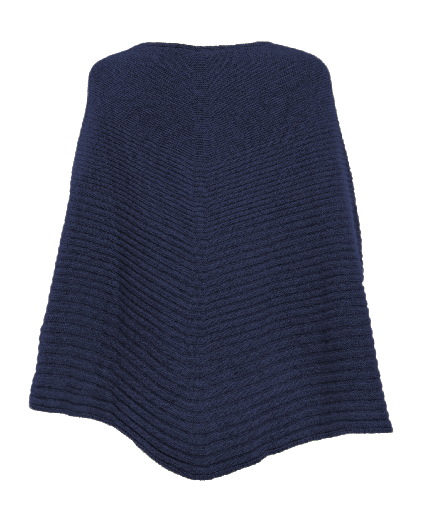 Women's Pure Cashmere Ribbed Knit Poncho Blue