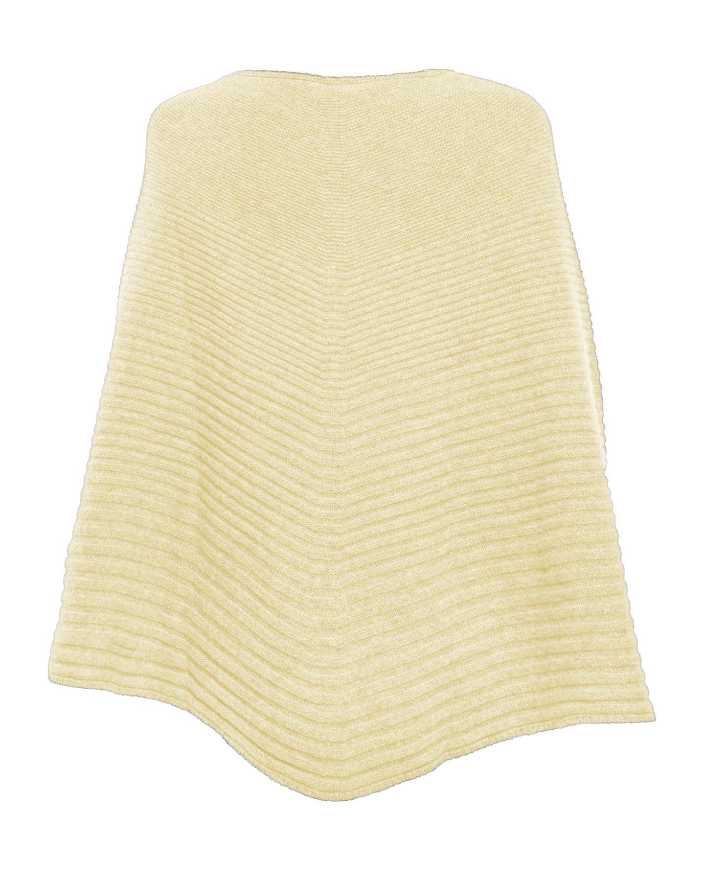 Women's Pure Cashmere Ribbed Knit Poncho Butter Yellow
