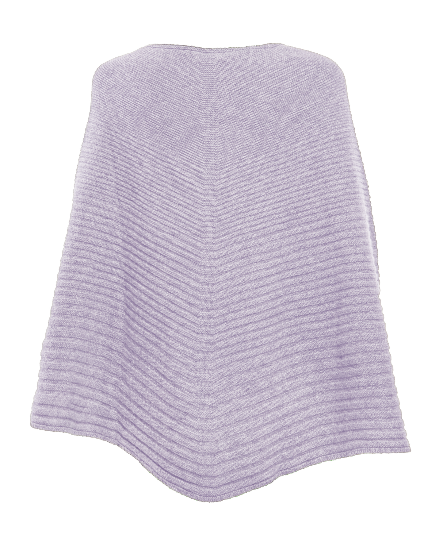 Women's Pure Cashmere Ribbed Knit Poncho Lilac