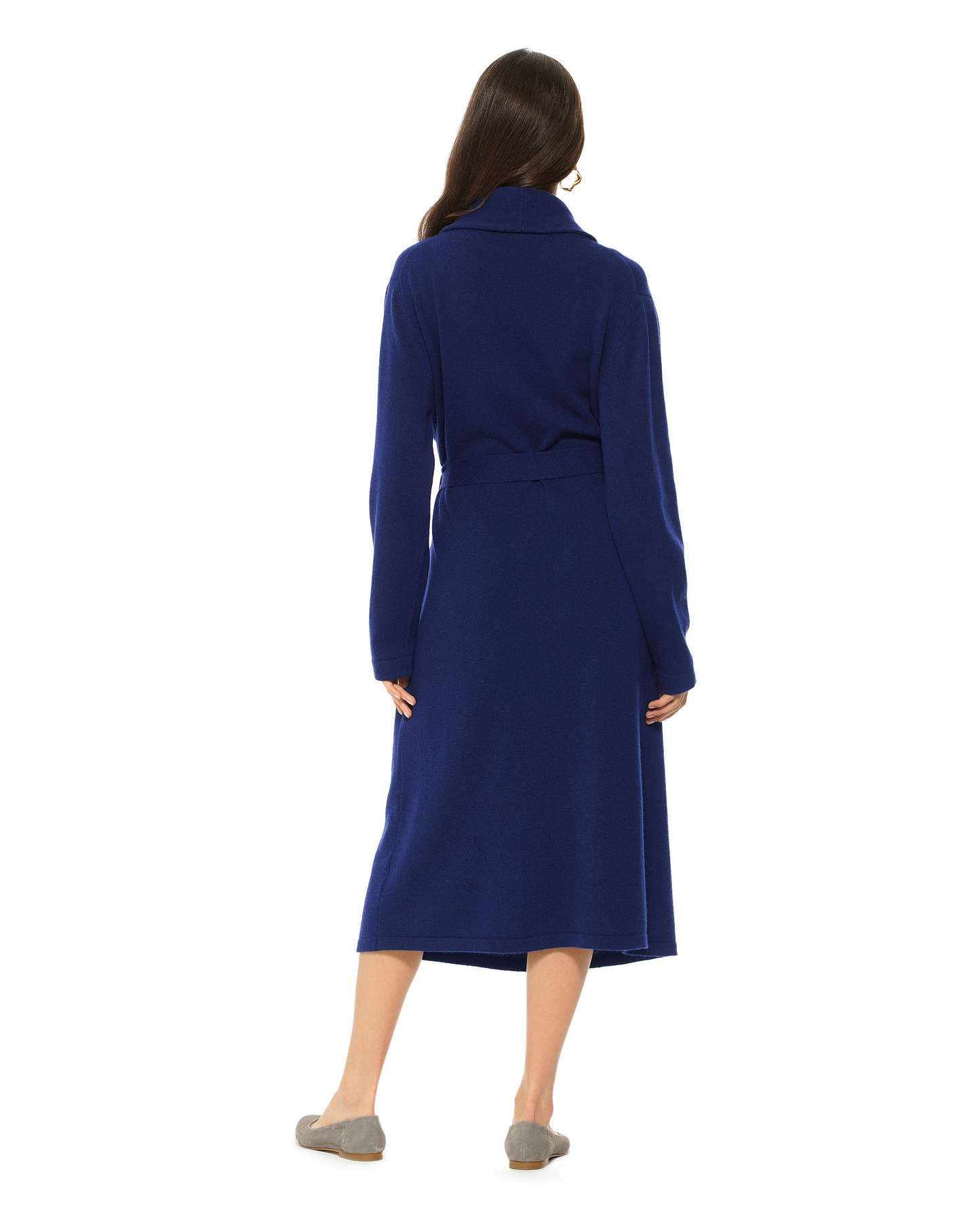 Women's Pure Cashmere Knit Robe Blue